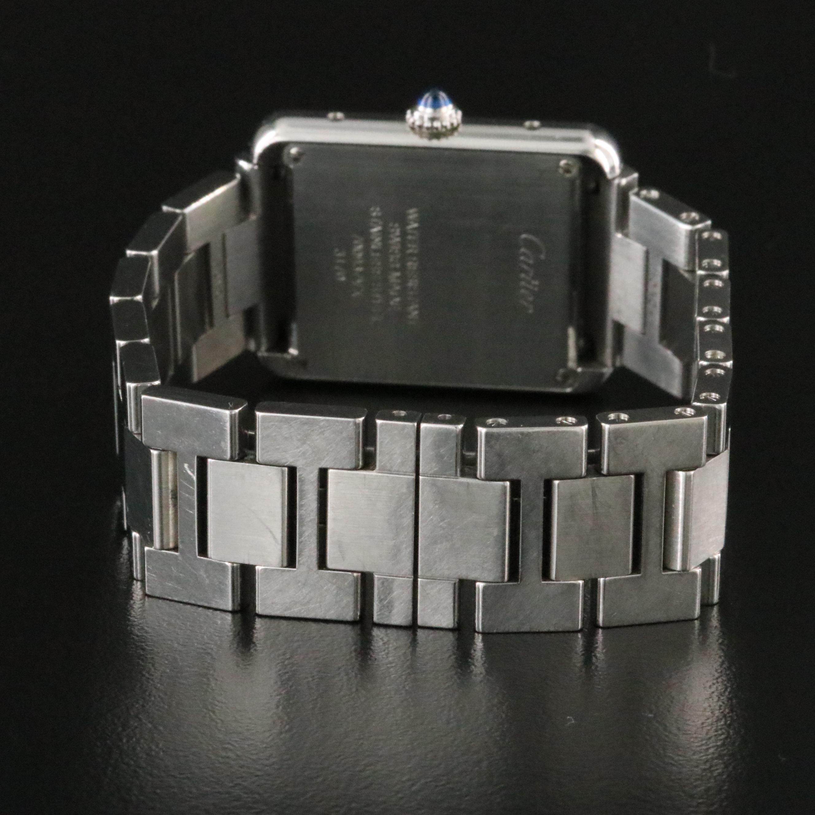 Cartier Tank Solo ref. 3170 Silver Dial Roman Numeral Steel Quartz Watch