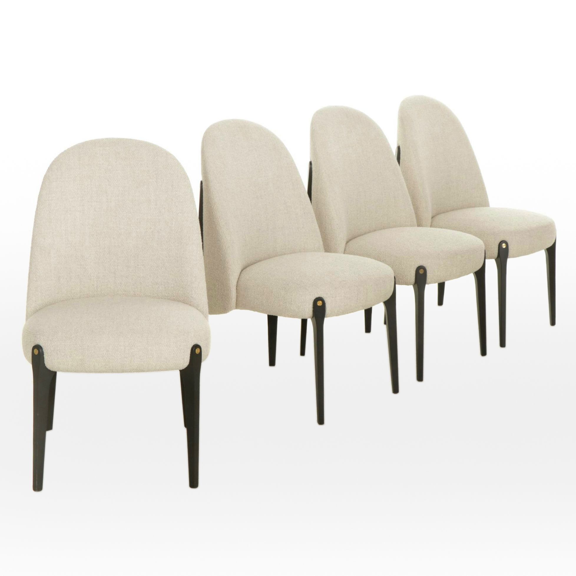 Arhaus "Bottoni" Upholstered Dining Chairs, Set of Four, Contemporary