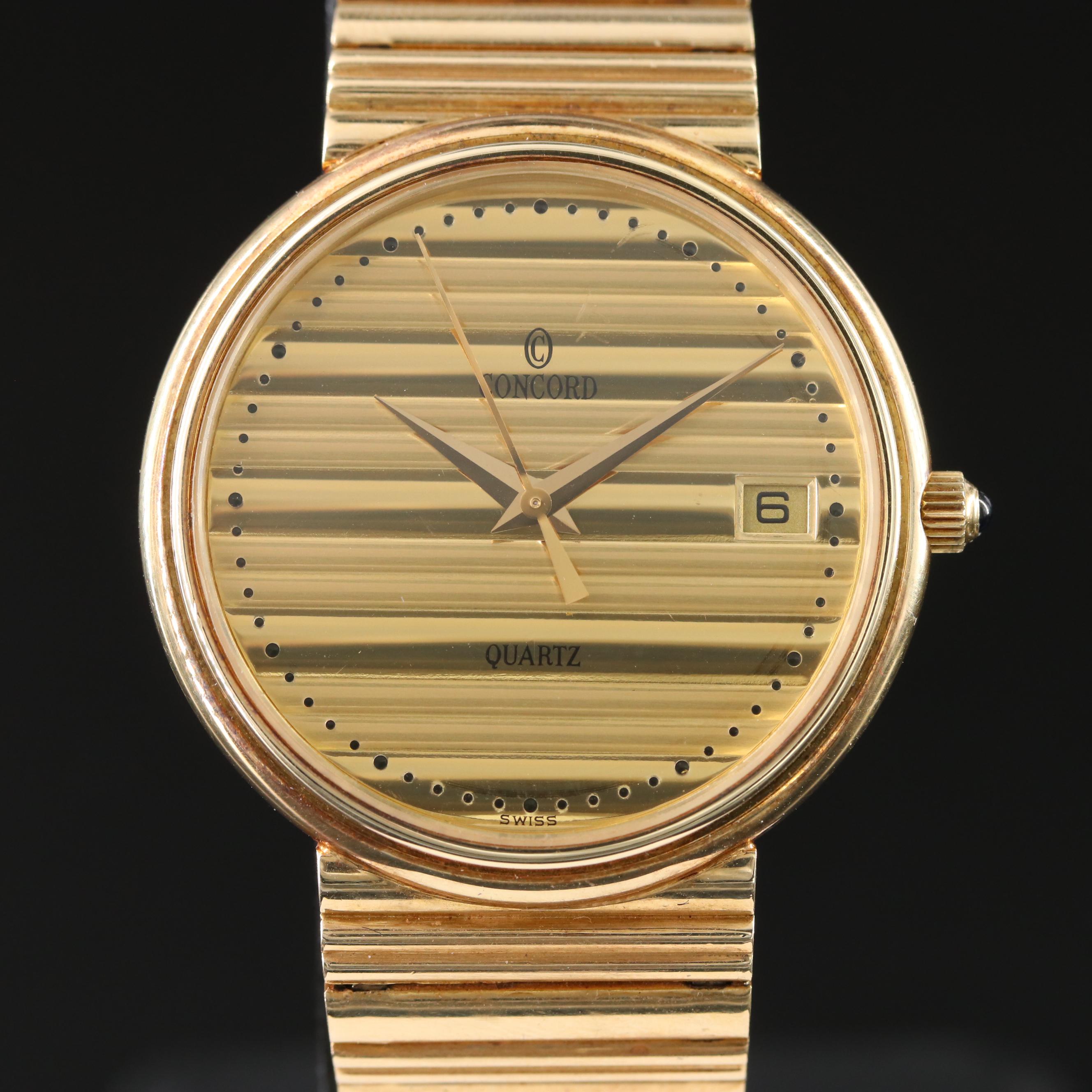 14K Concord Quartz Date Watch