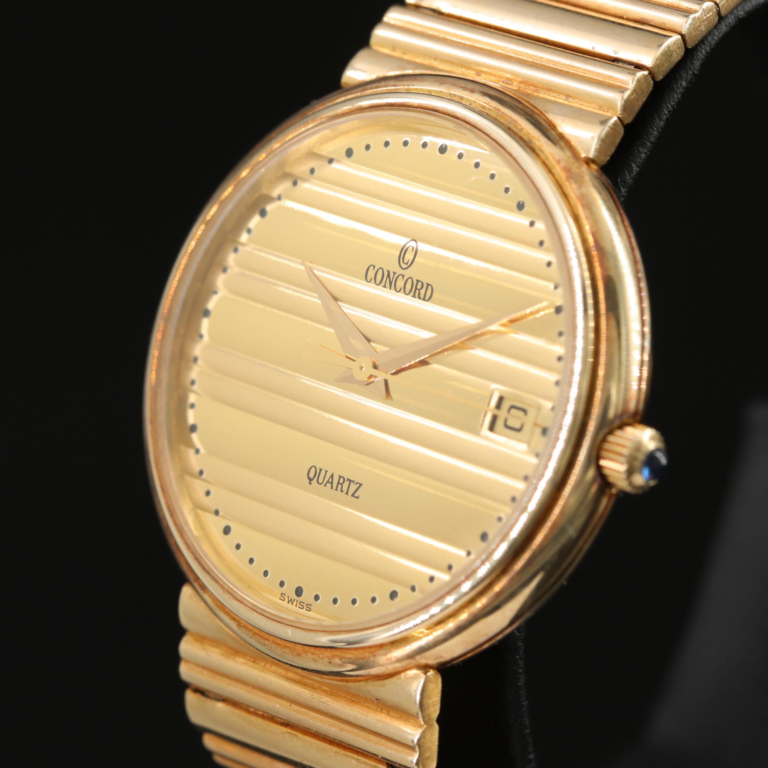 14K Concord Quartz Date Watch