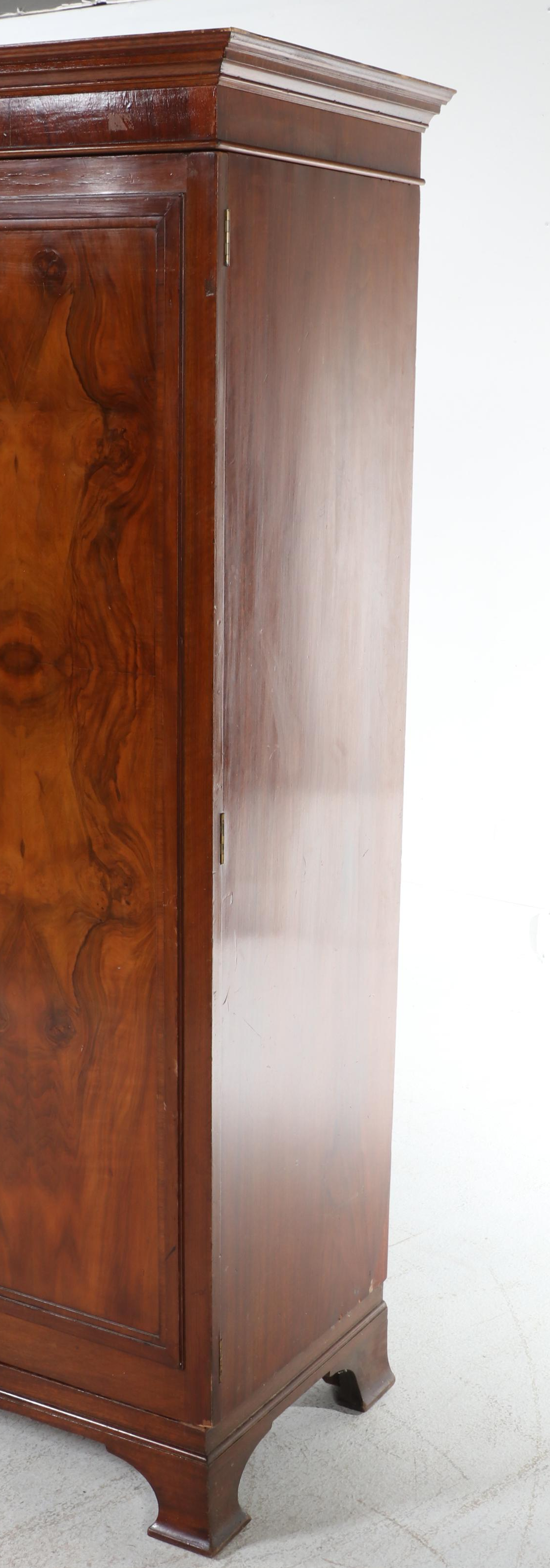 Waring & Gillow Edwardian Burr Walnut Triple-Door Wardrobe, Early 20th Century