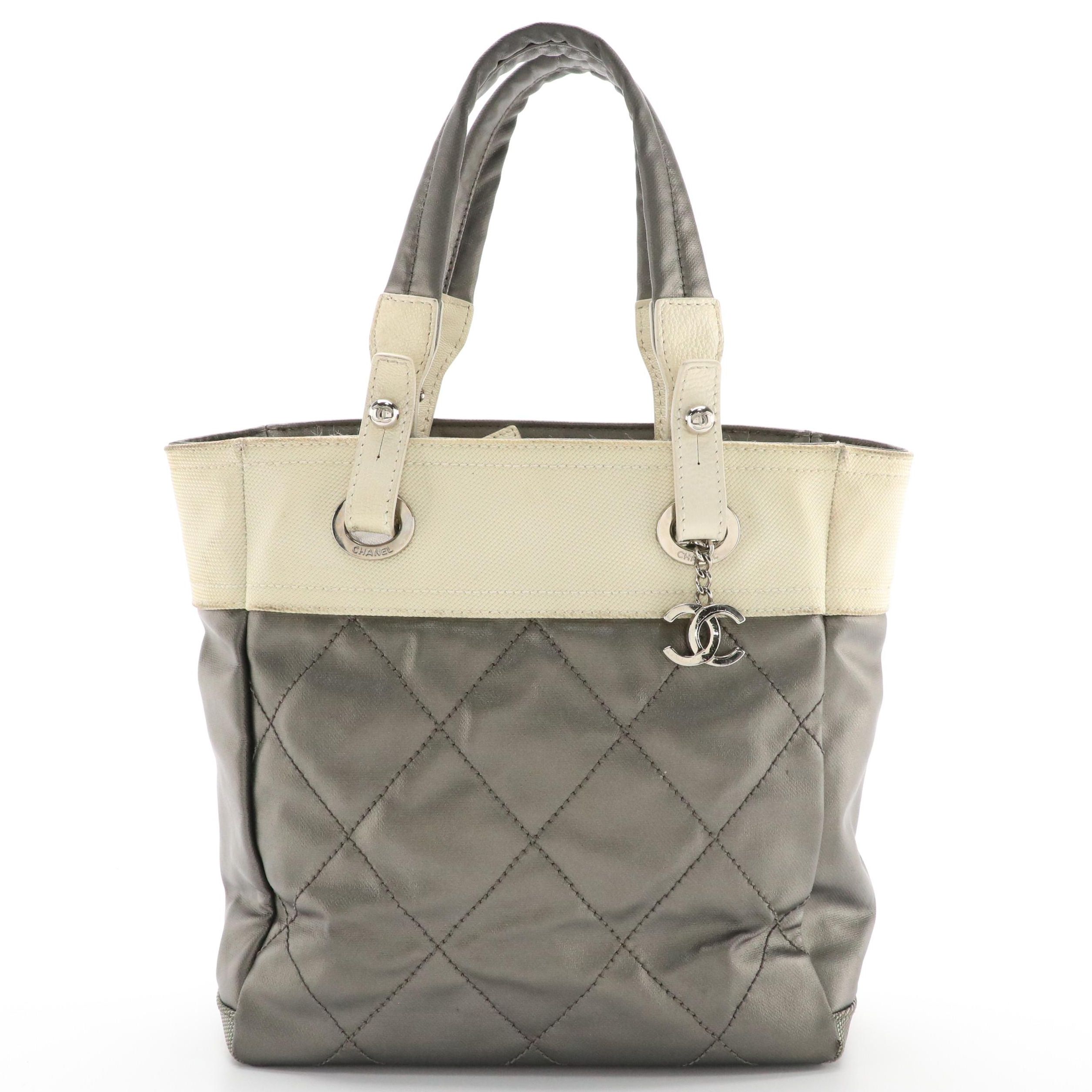 Chanel Quilted Biarritz Tote with CC Chain-Link Charm