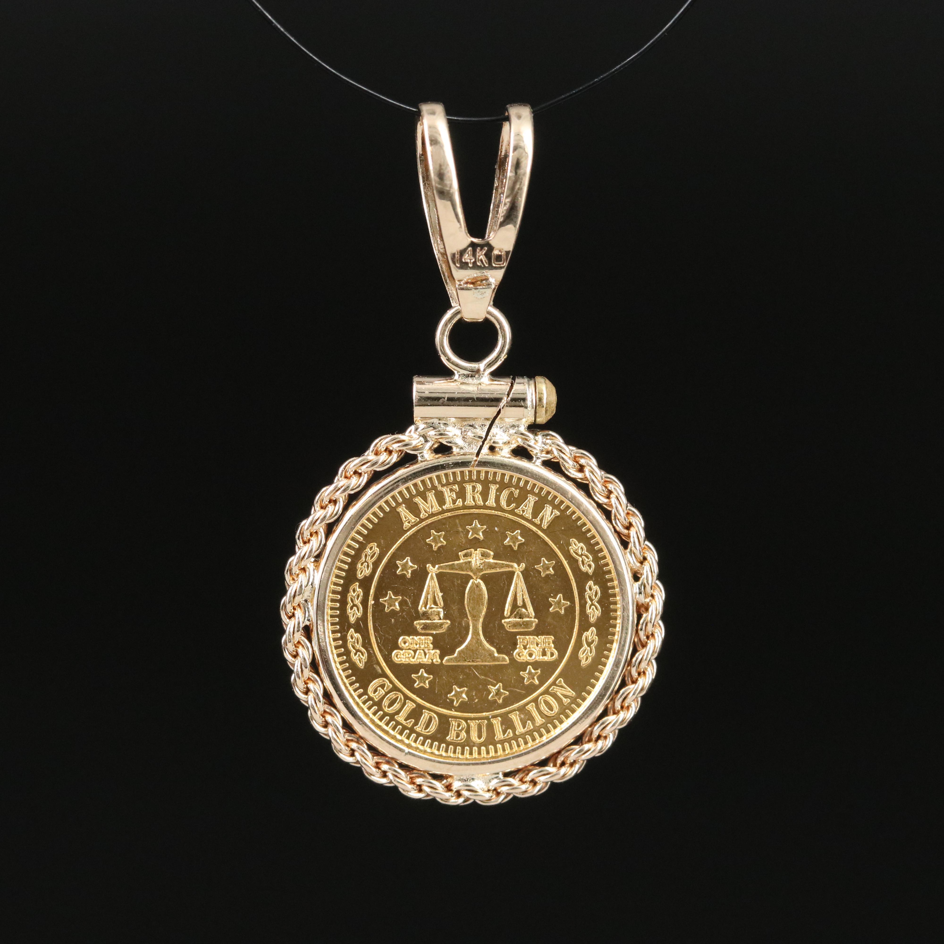 14K Pendant with Fine Gold Bullion