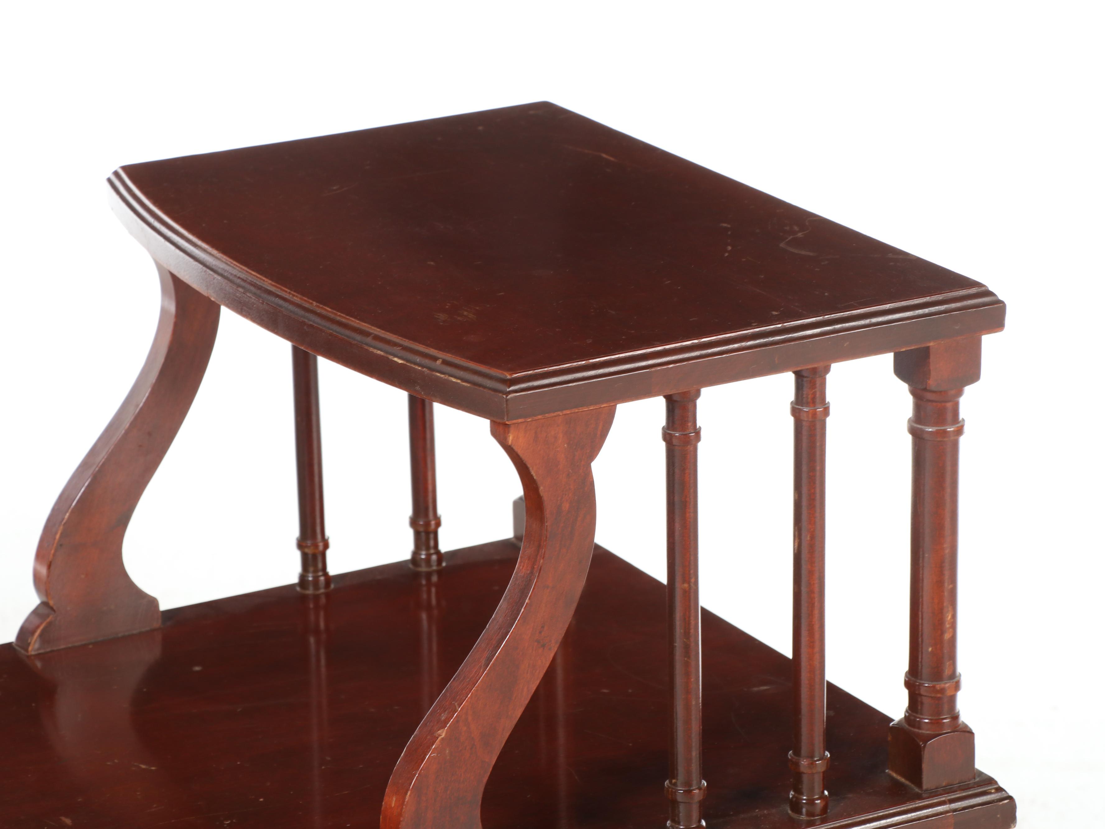 Pair of Mersman Federal Style Mahogany Stepback Side Tables