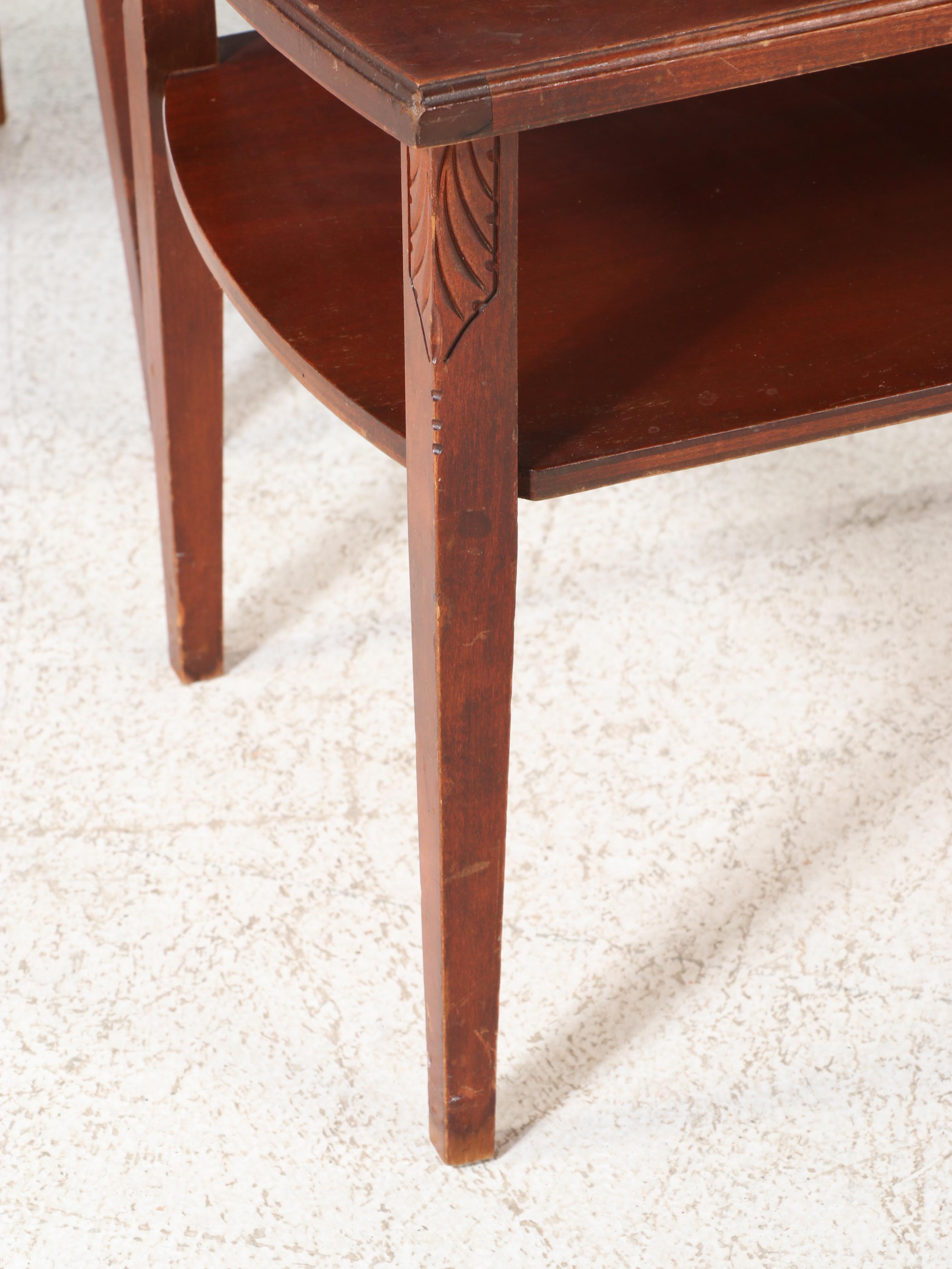 Pair of Mersman Federal Style Mahogany Stepback Side Tables