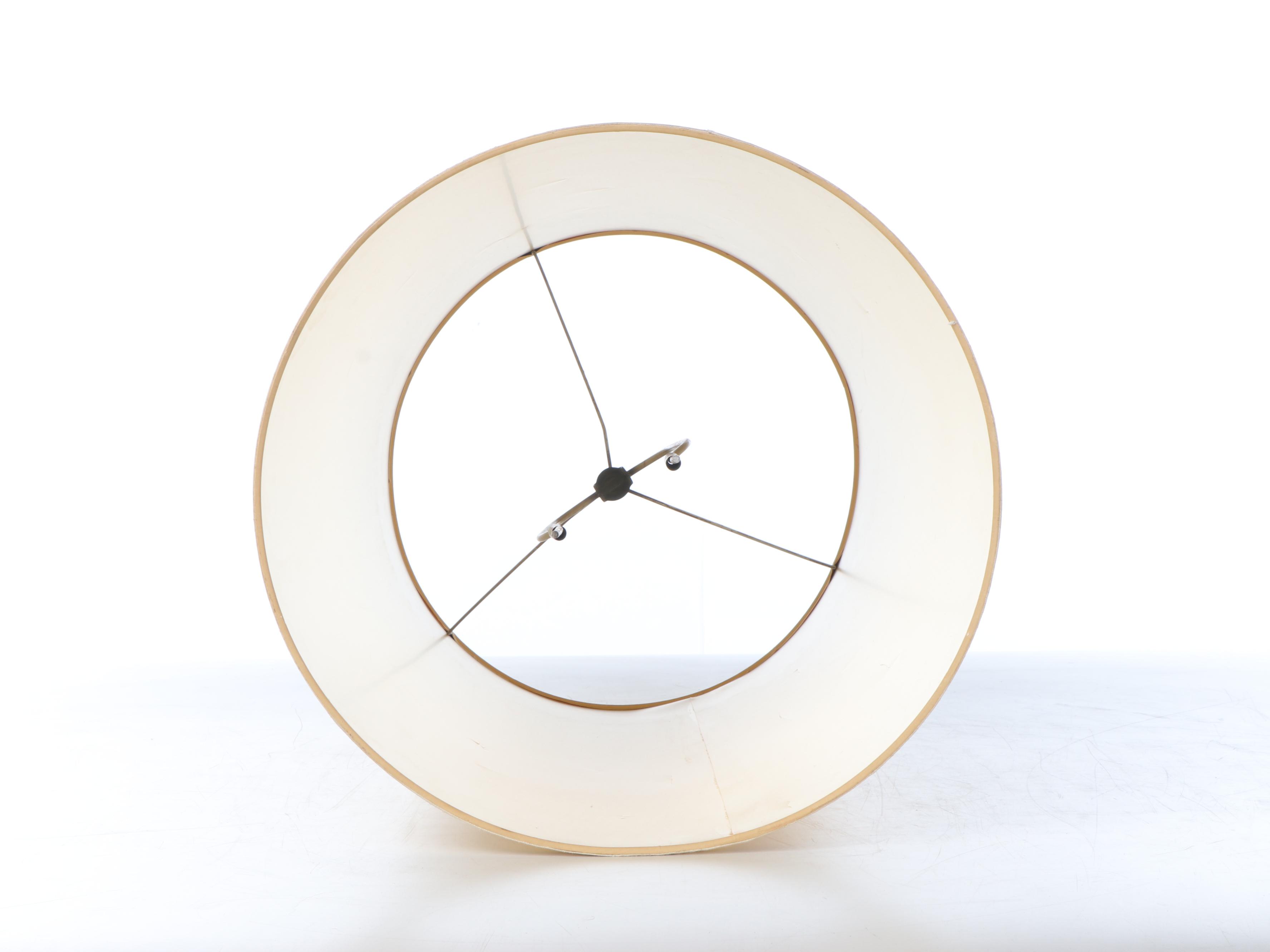 Mid Century Modern Teak, Smoked Acrylic and Metal Table Lamp with Drum Shade