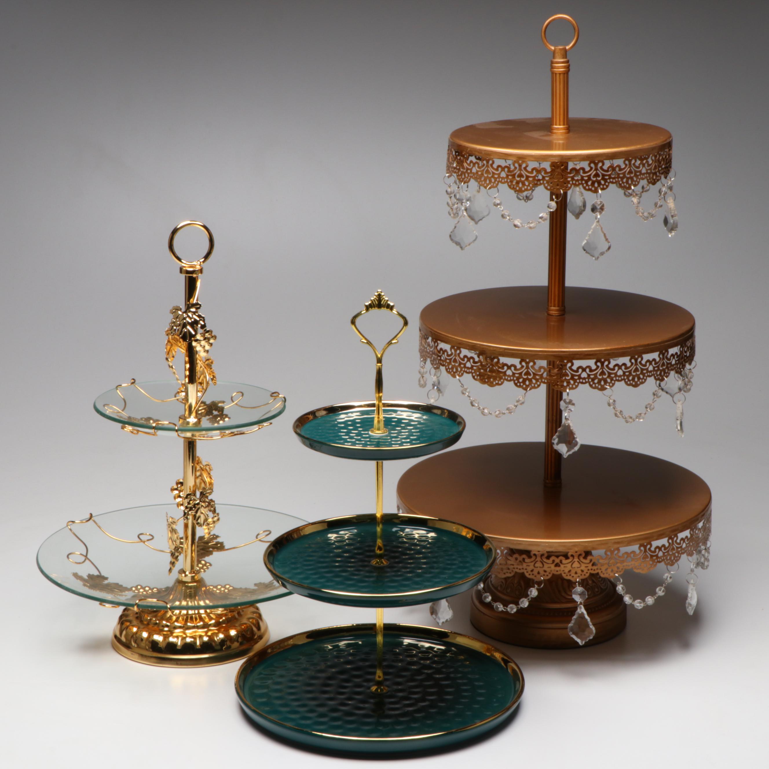 Opulent Treasures Chandelier 3-Tier Dessert Stand with More Serveware