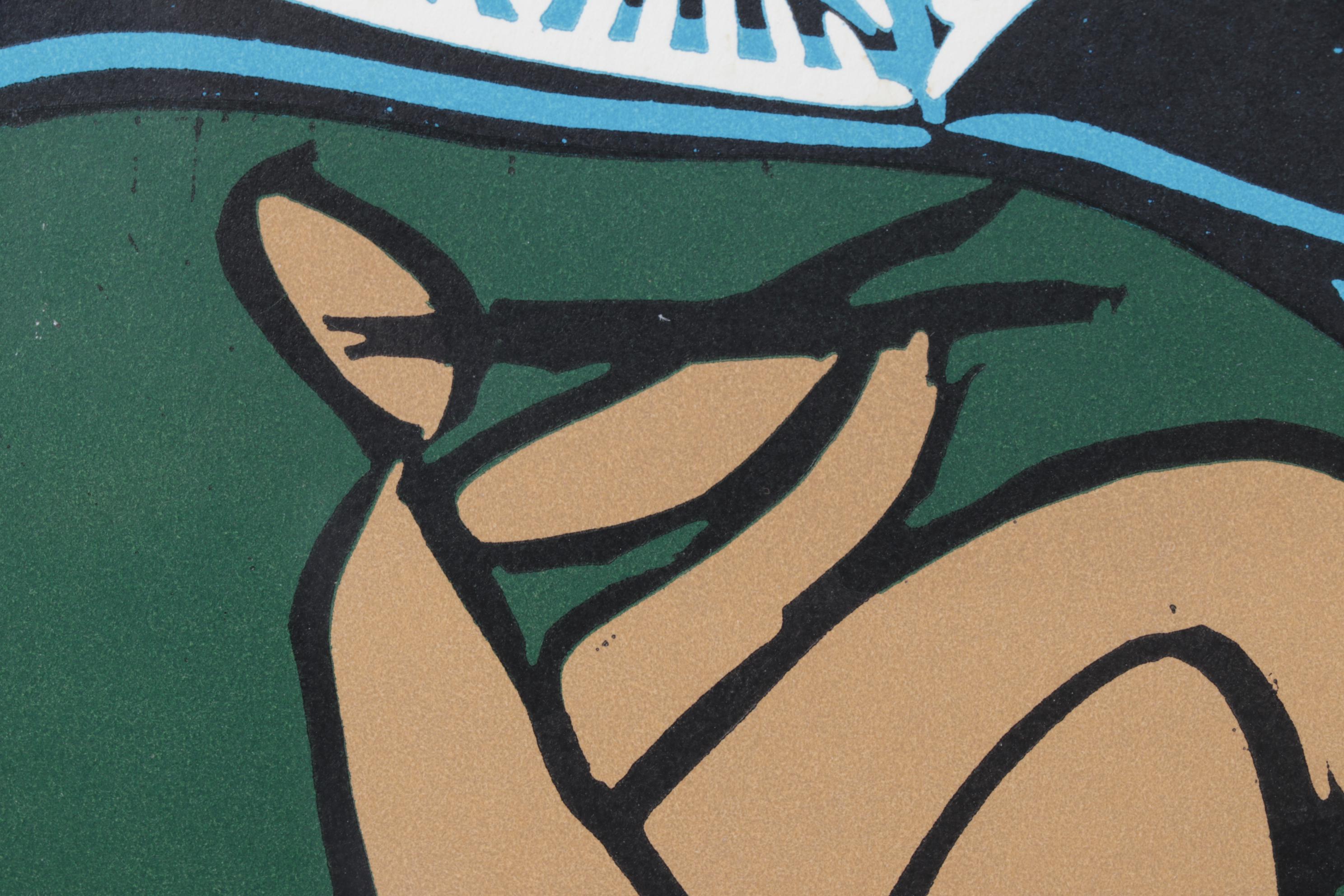 Pablo Picasso Color Linocut "Bacanal con cabra" 1962