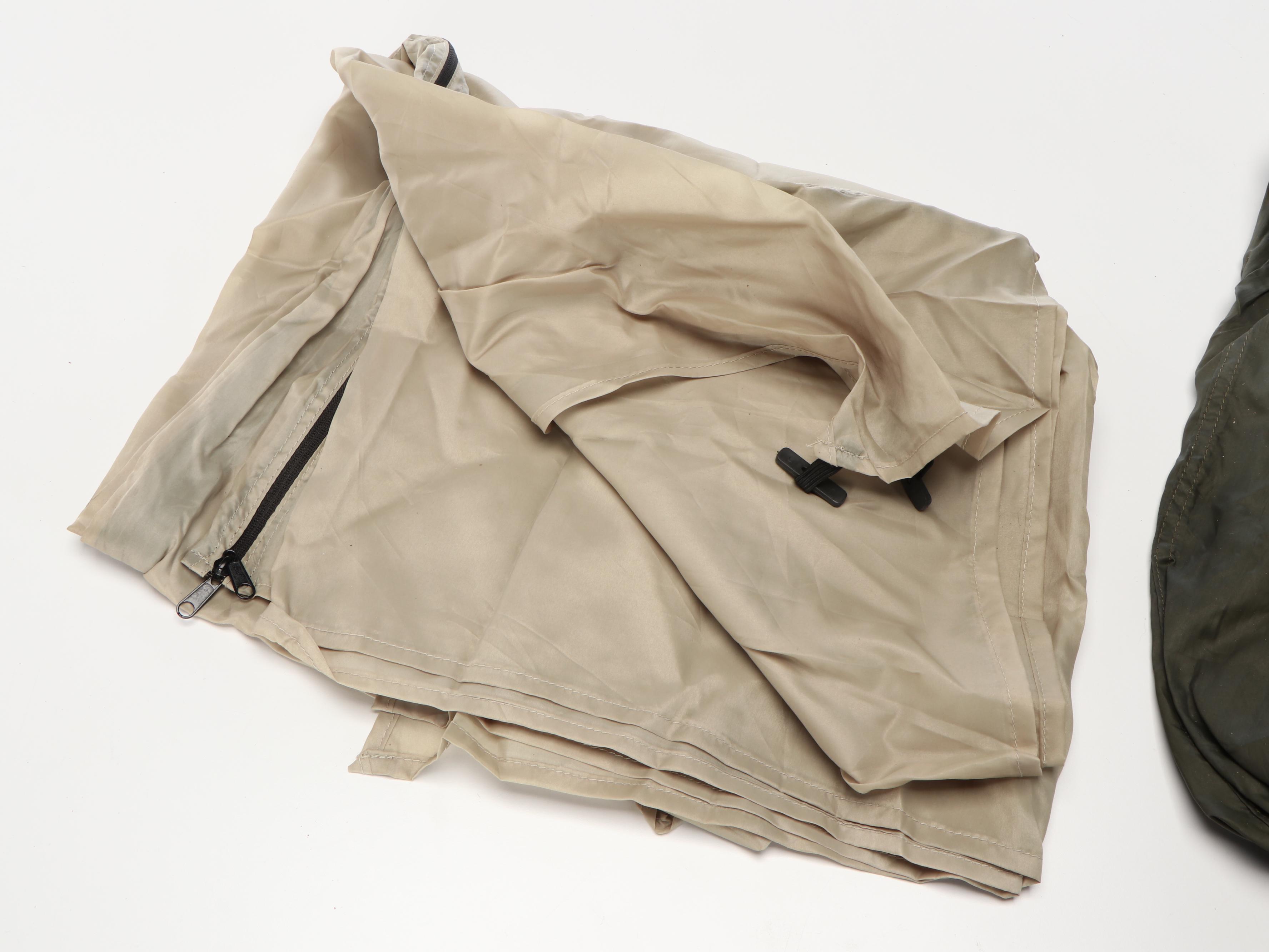 Columbia Tent and Snugpak All Weather Shelter with Aress Campfire Cooking Forks