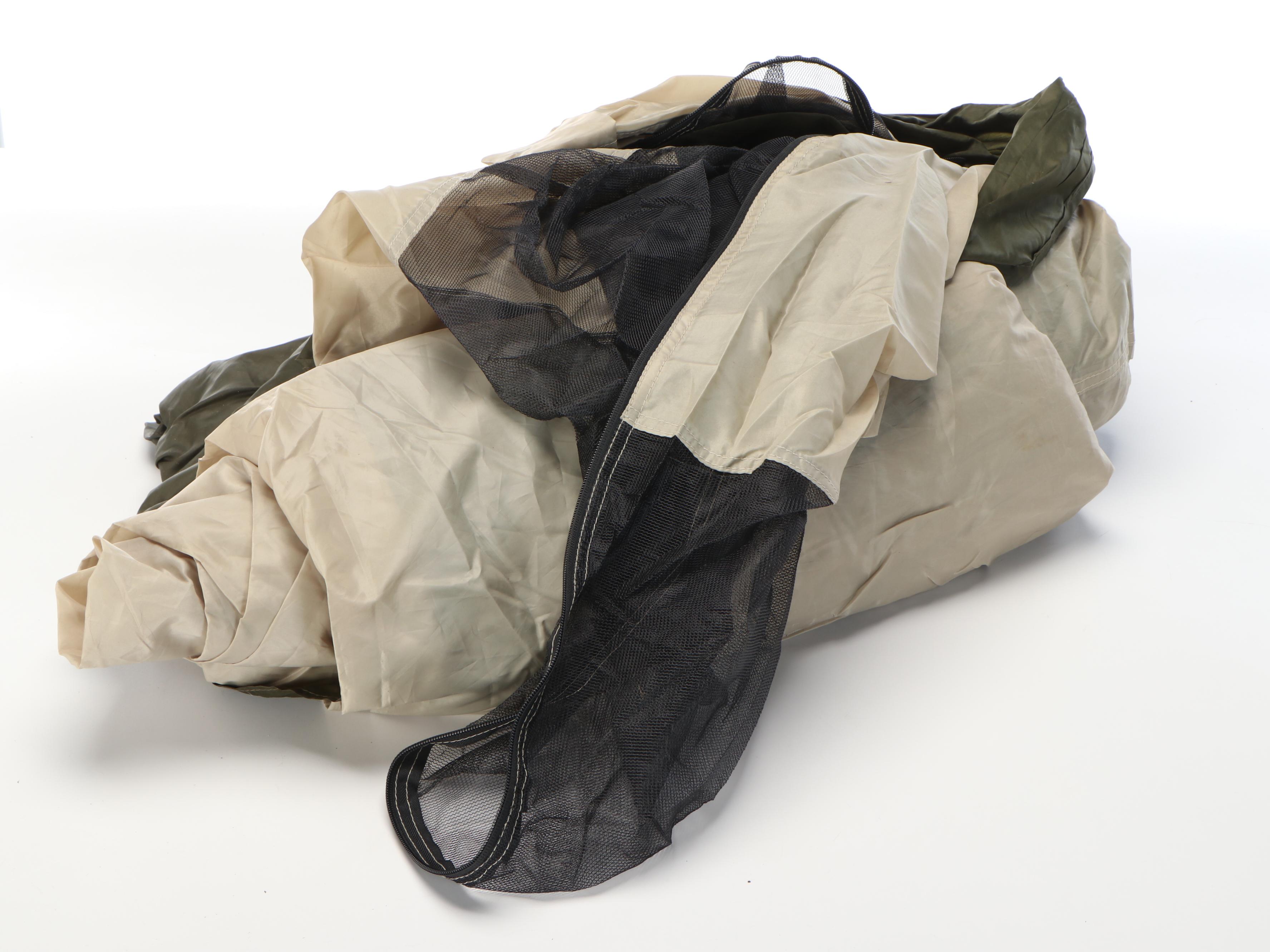 Columbia Tent and Snugpak All Weather Shelter with Aress Campfire Cooking Forks