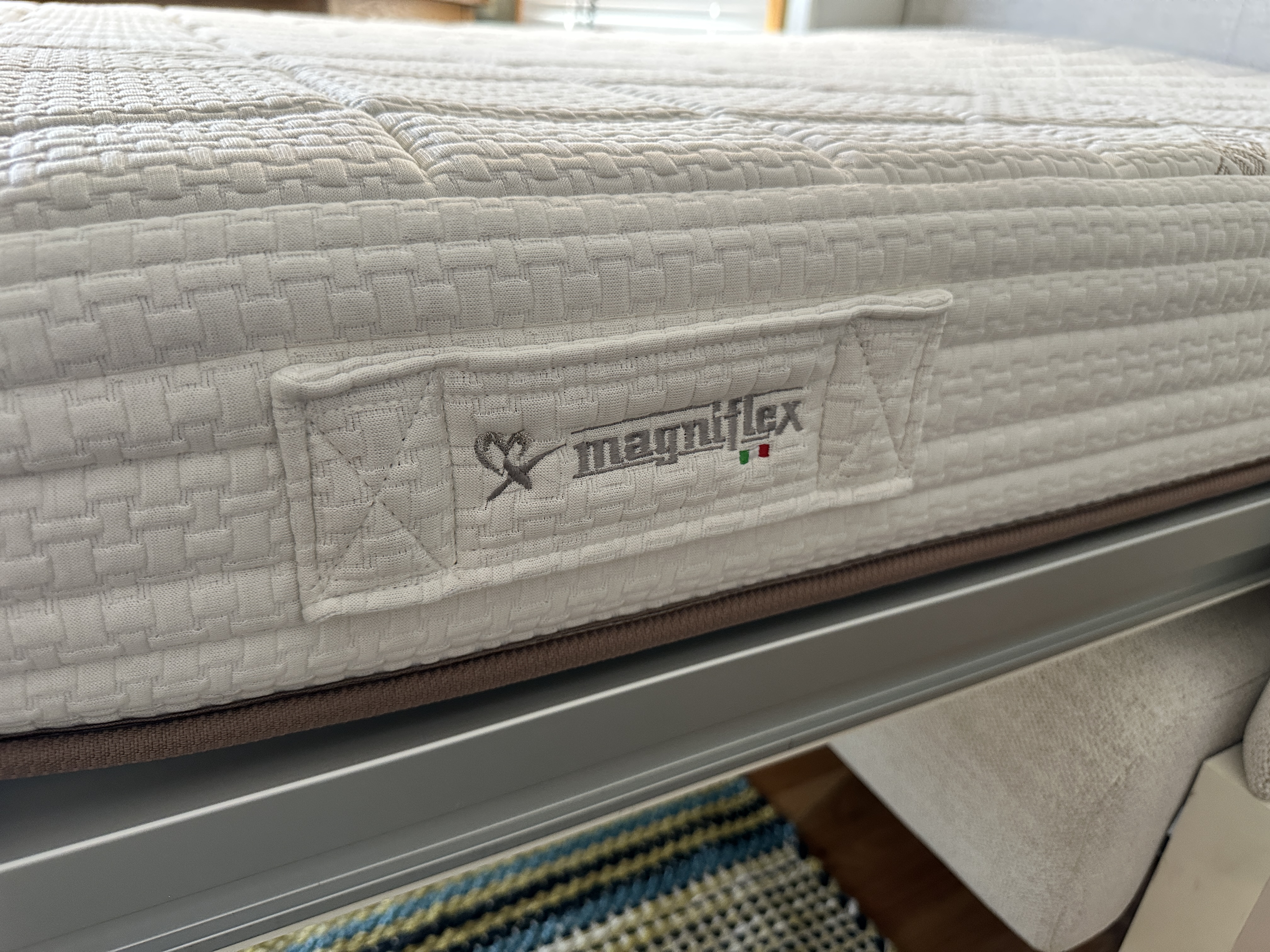 CLEI Italian Crafted "Nuovoliola" White Murphy Bed with Grey Fabric Loveseat