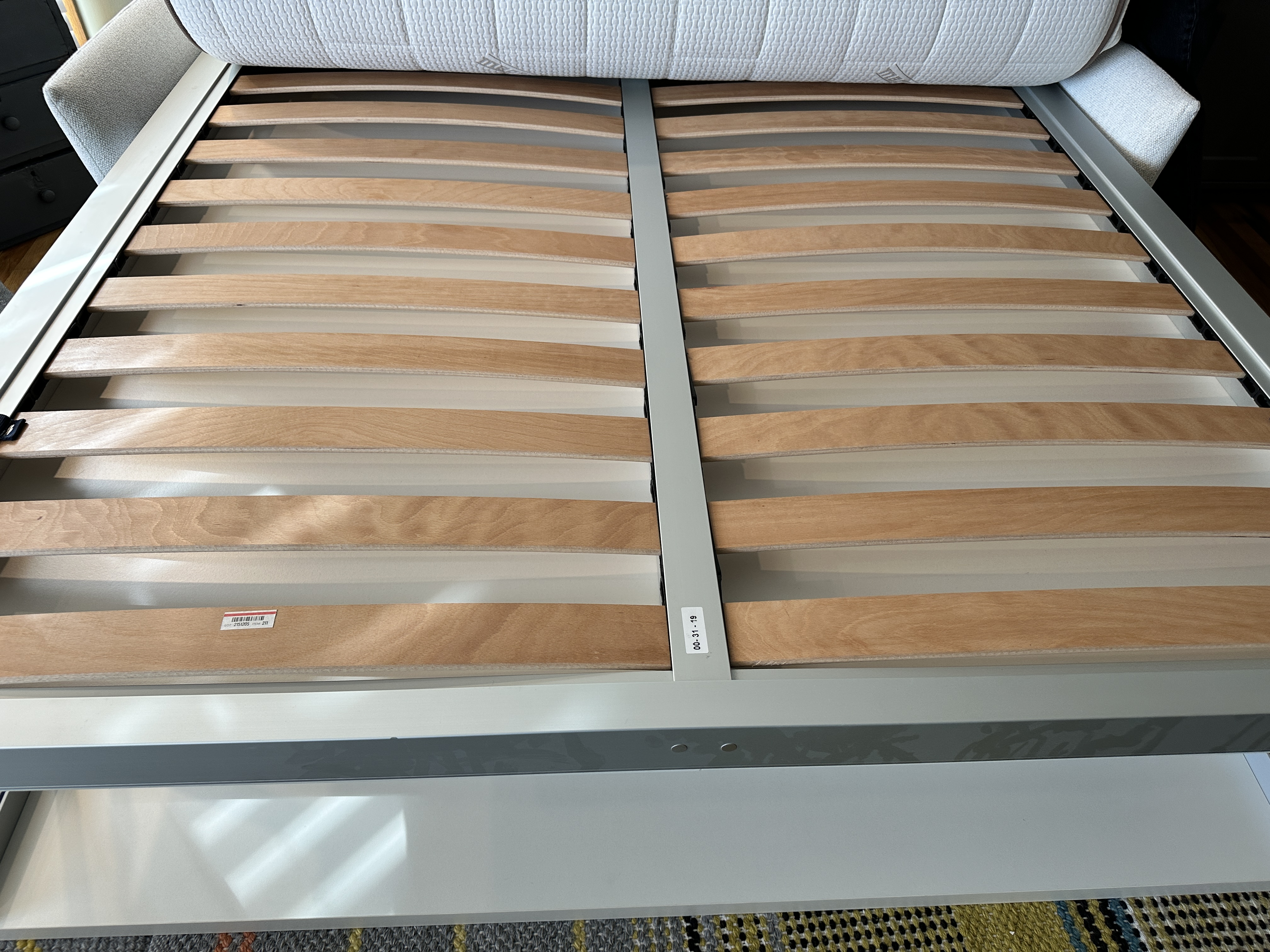 CLEI Italian Crafted "Nuovoliola" White Murphy Bed with Grey Fabric Loveseat