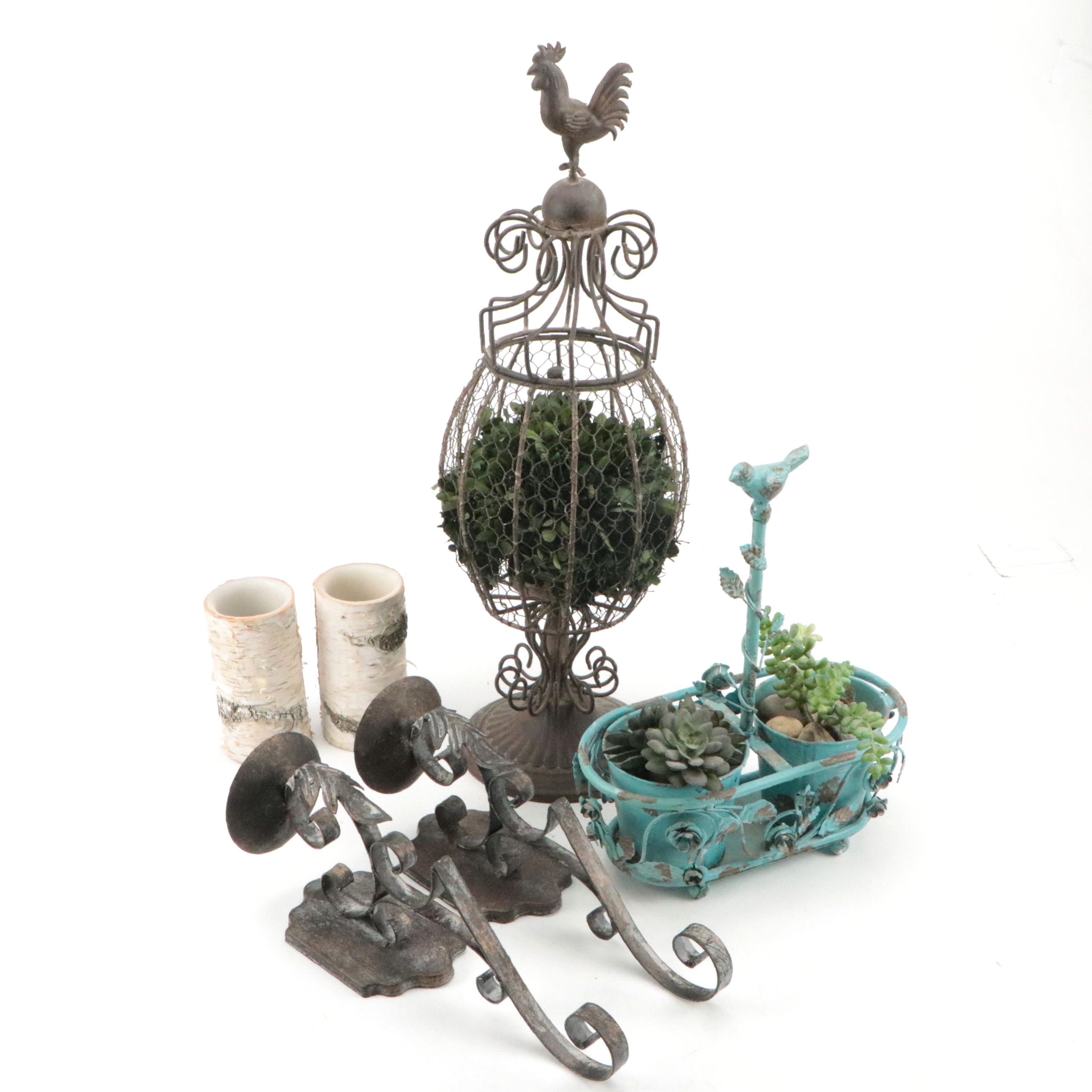 Metal Wall Pillar Candle Sconces and Other Decor