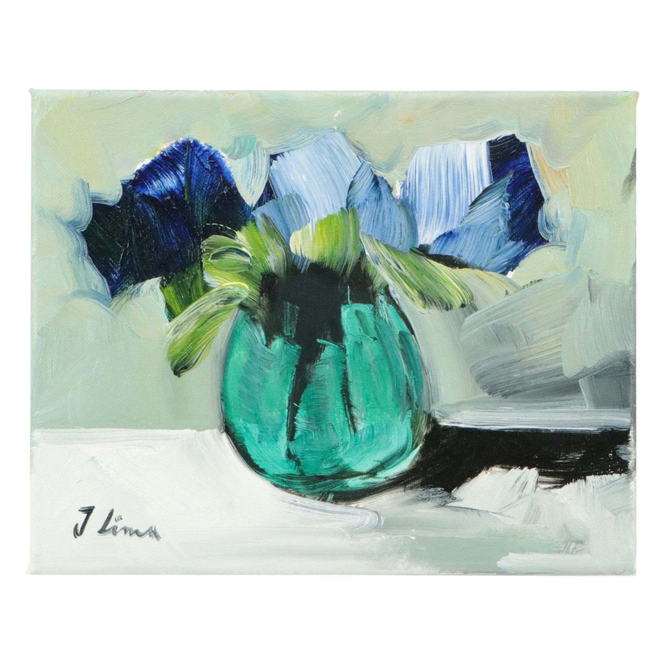 José M. Lima Floral Still Life Oil Painting, 2024