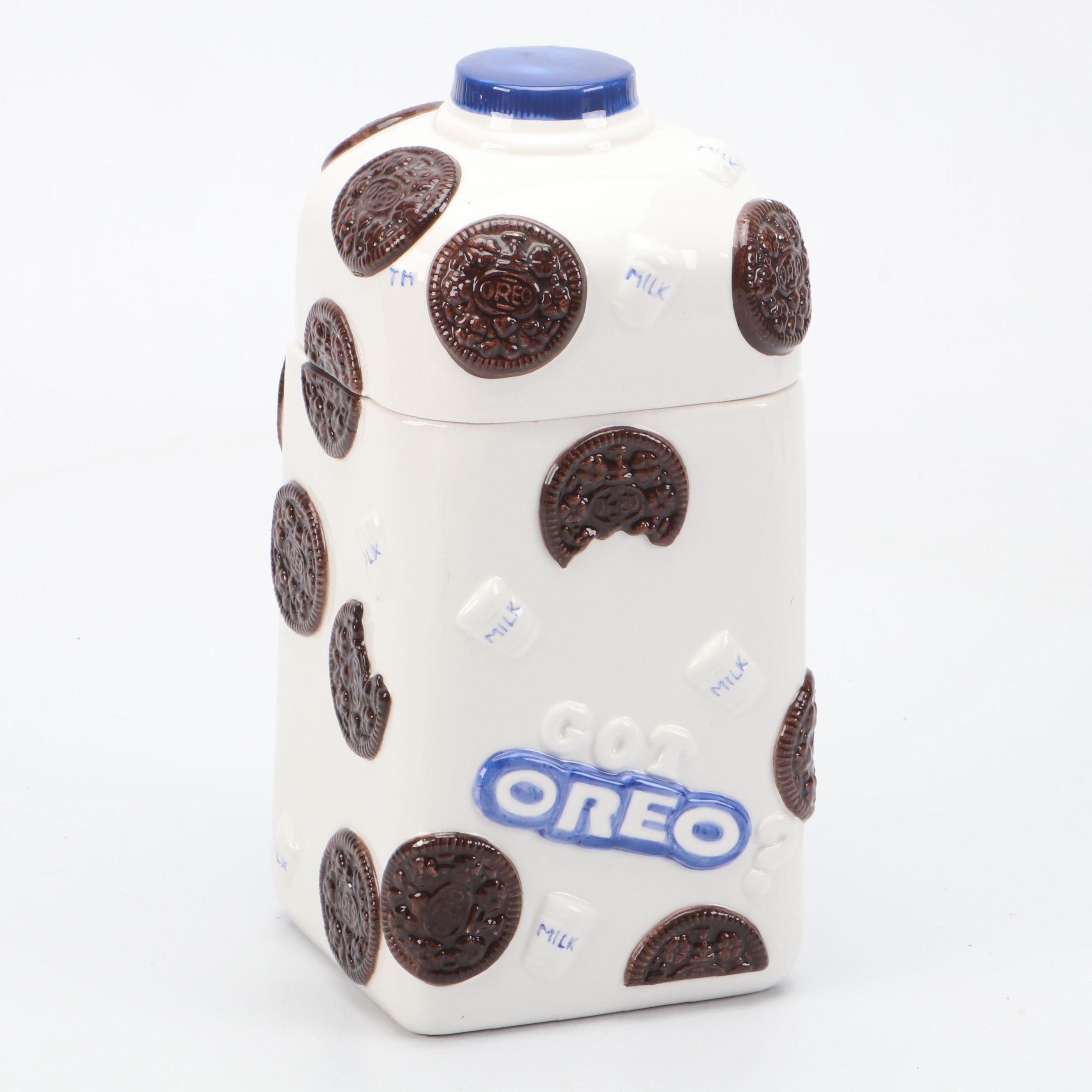 Novelty Ceramic "Got Oreo?" Milk Jug Shaped Cookie Jar
