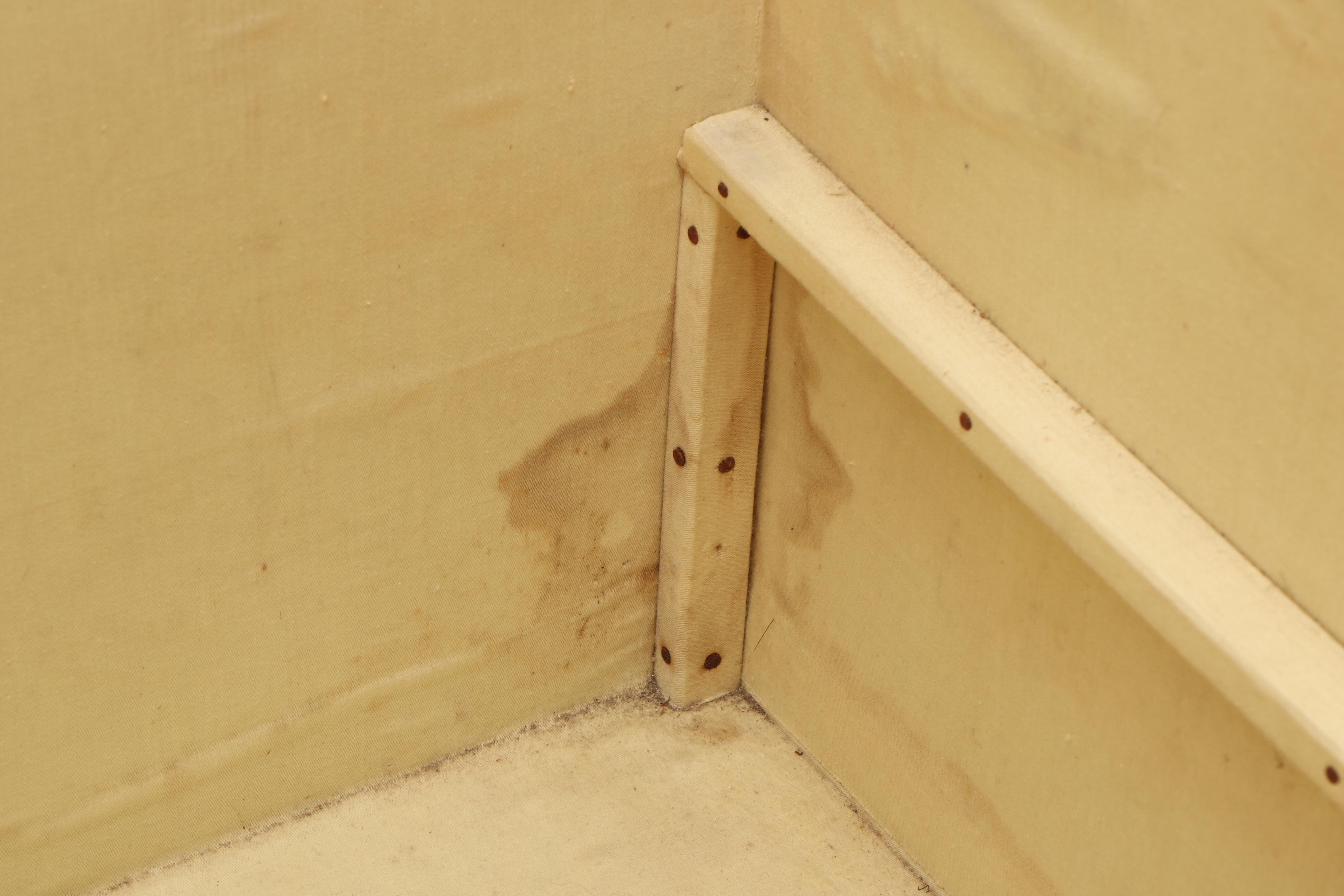 Antique Goyard Courier Style Trunk in Chevron Goyardine Canvas, Circa 1910