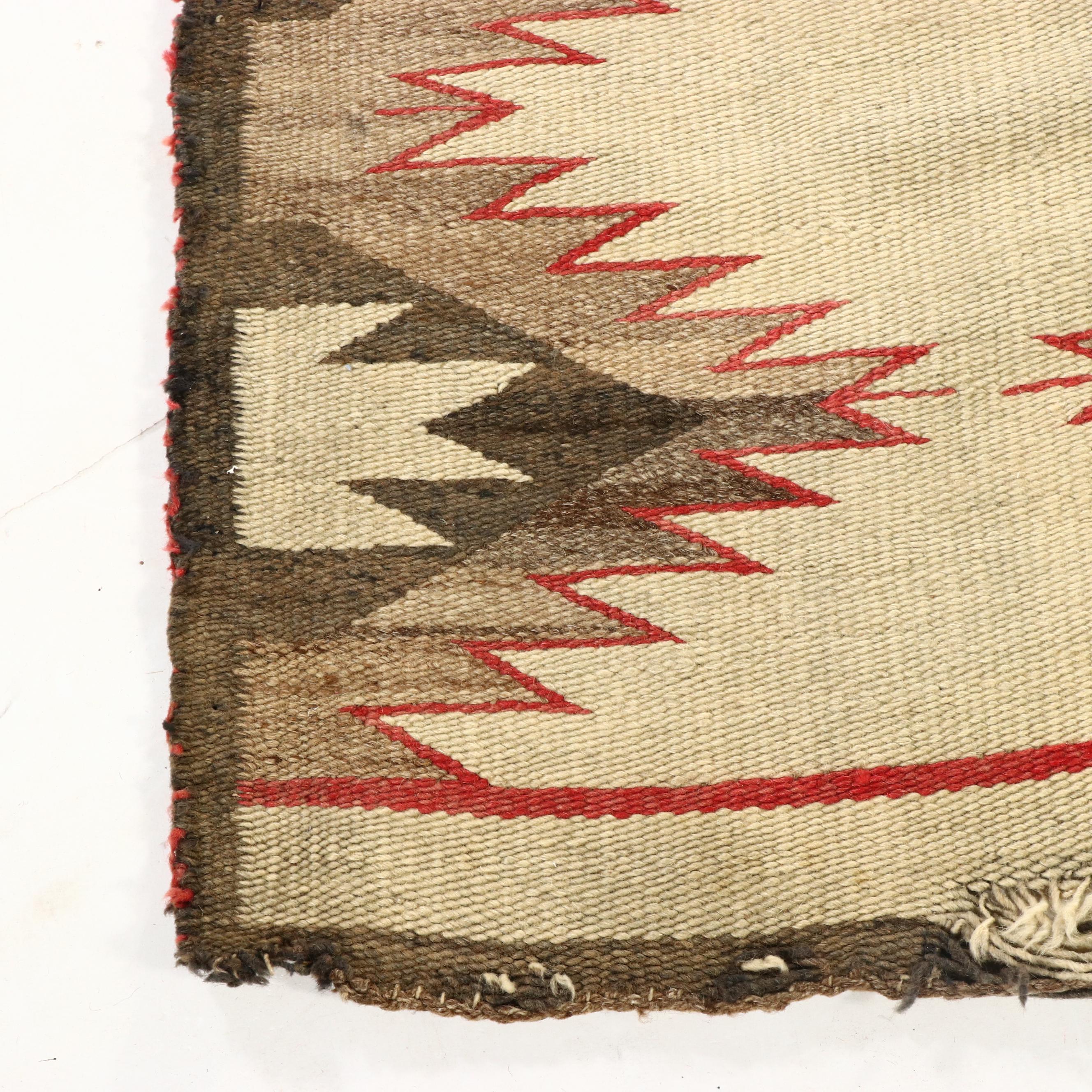 3'3 x 4'11 Handwoven Navajo Eye Dazzler Accent Rug, Early 20th Century