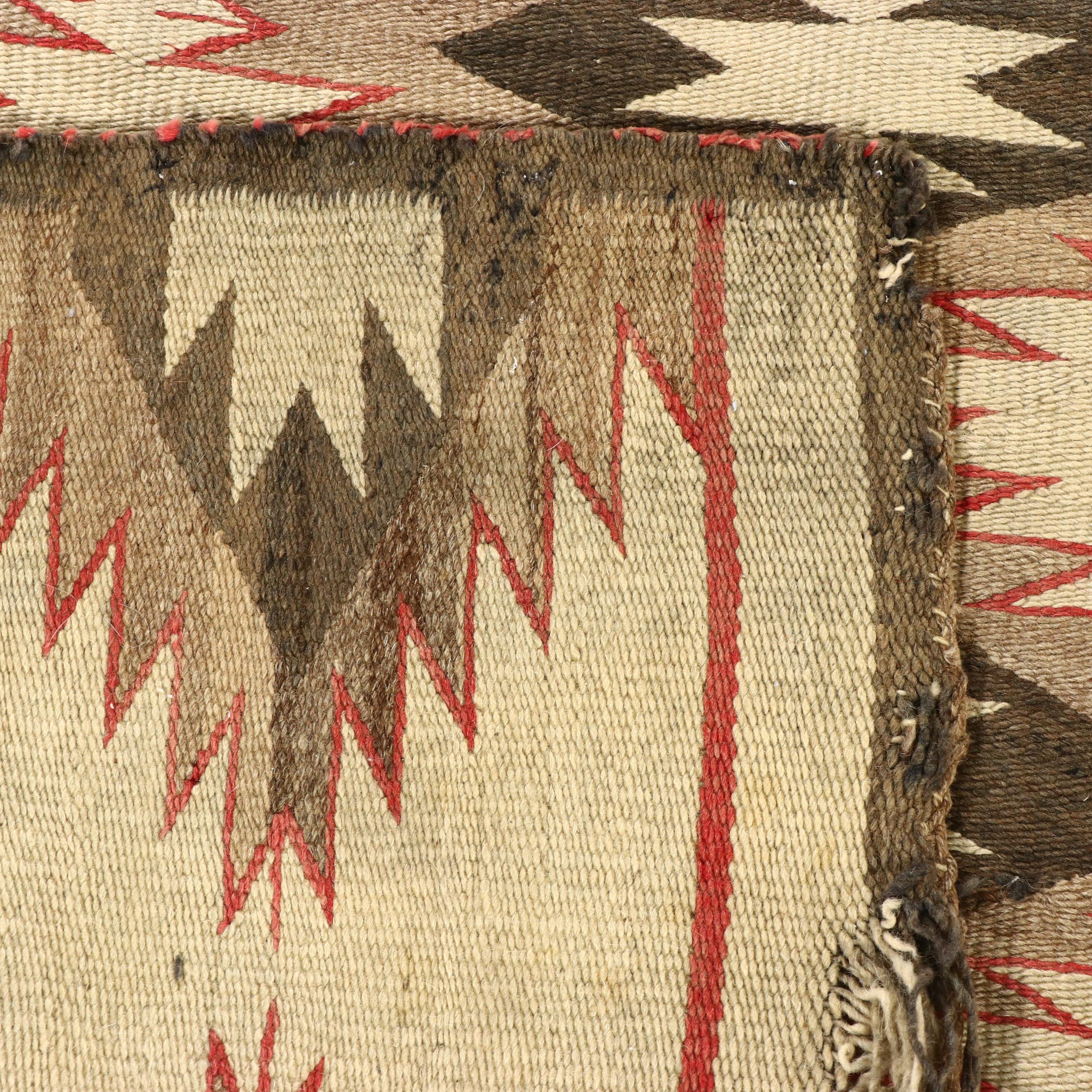 3'3 x 4'11 Handwoven Navajo Eye Dazzler Accent Rug, Early 20th Century