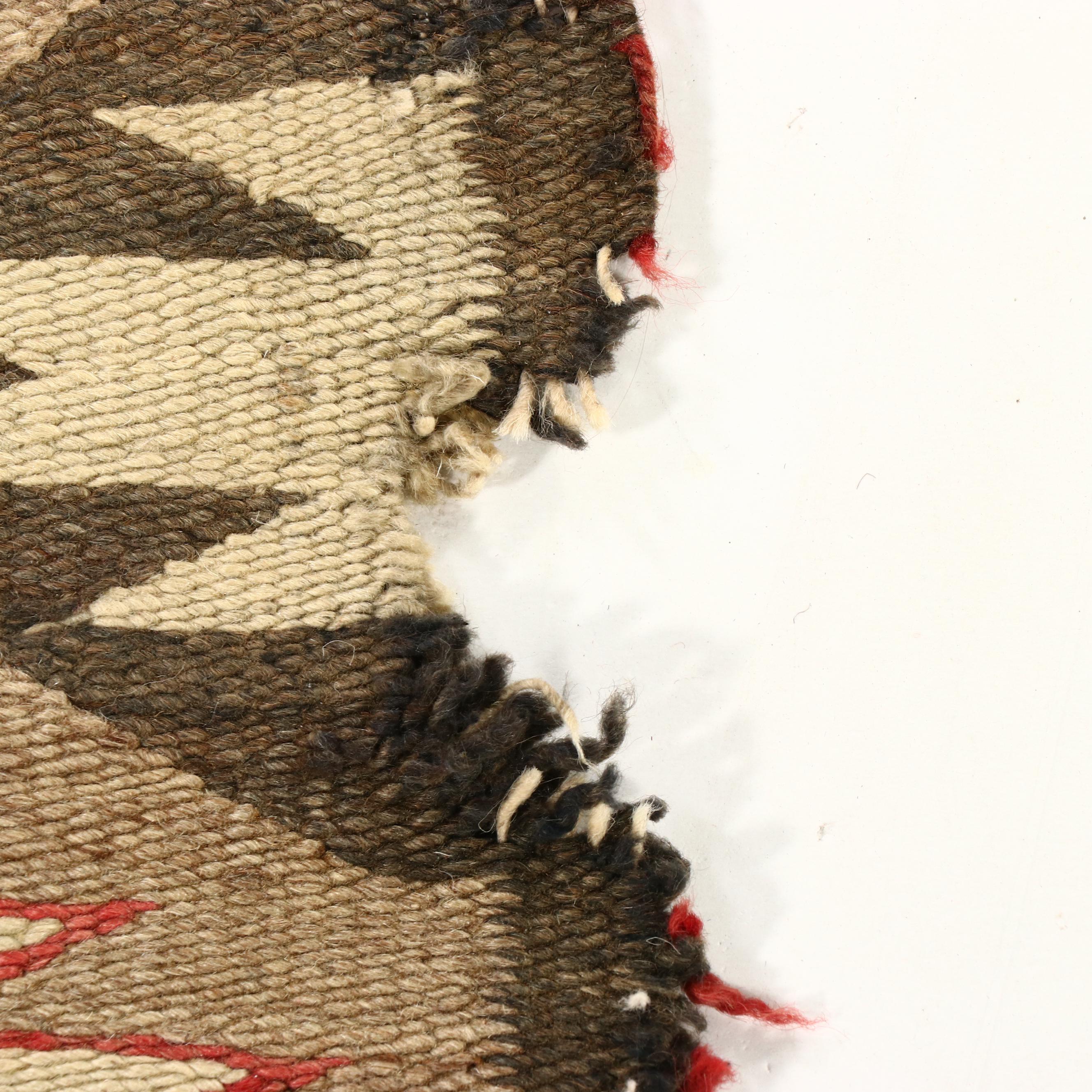 3'3 x 4'11 Handwoven Navajo Eye Dazzler Accent Rug, Early 20th Century