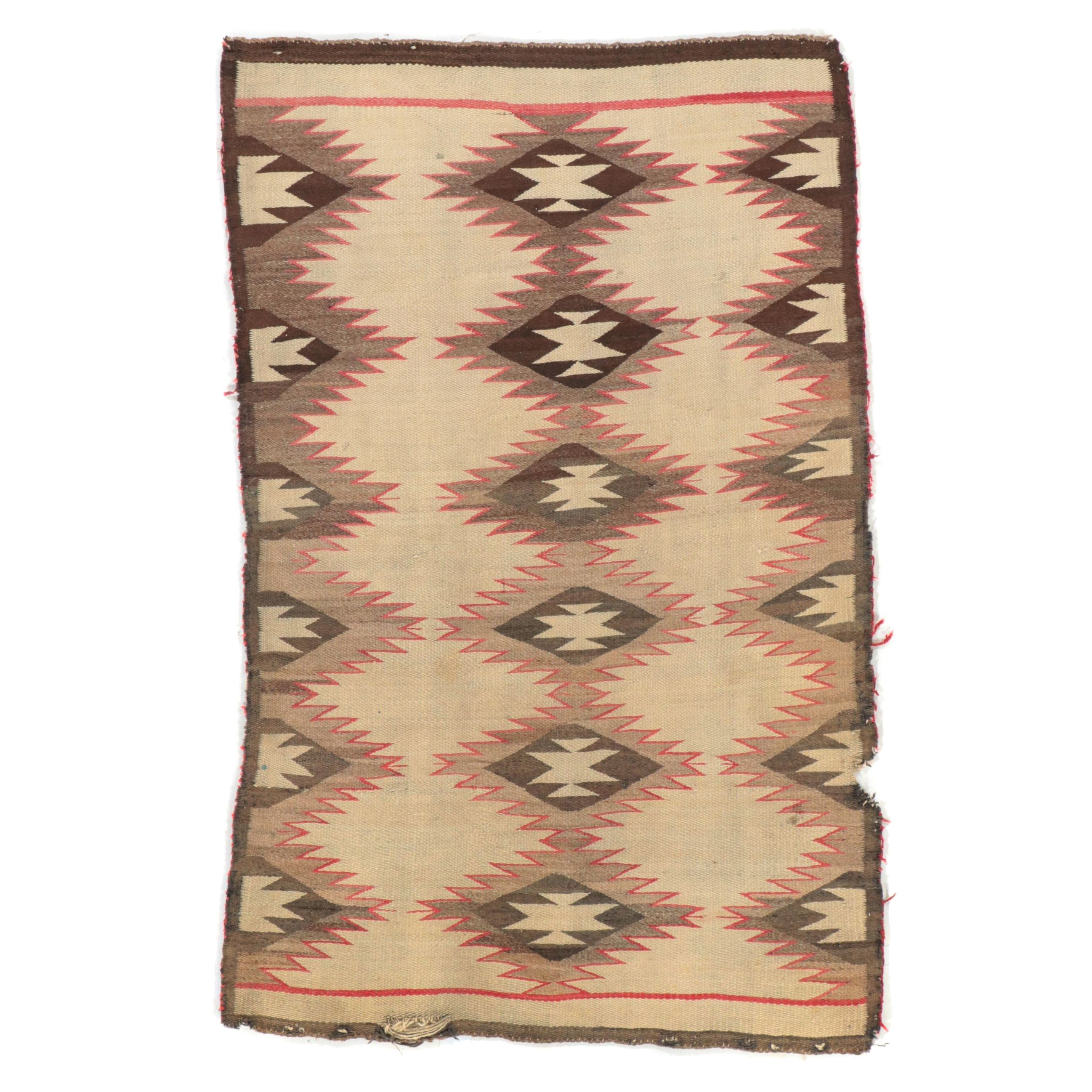 3'3 x 4'11 Handwoven Navajo Eye Dazzler Accent Rug, Early 20th Century