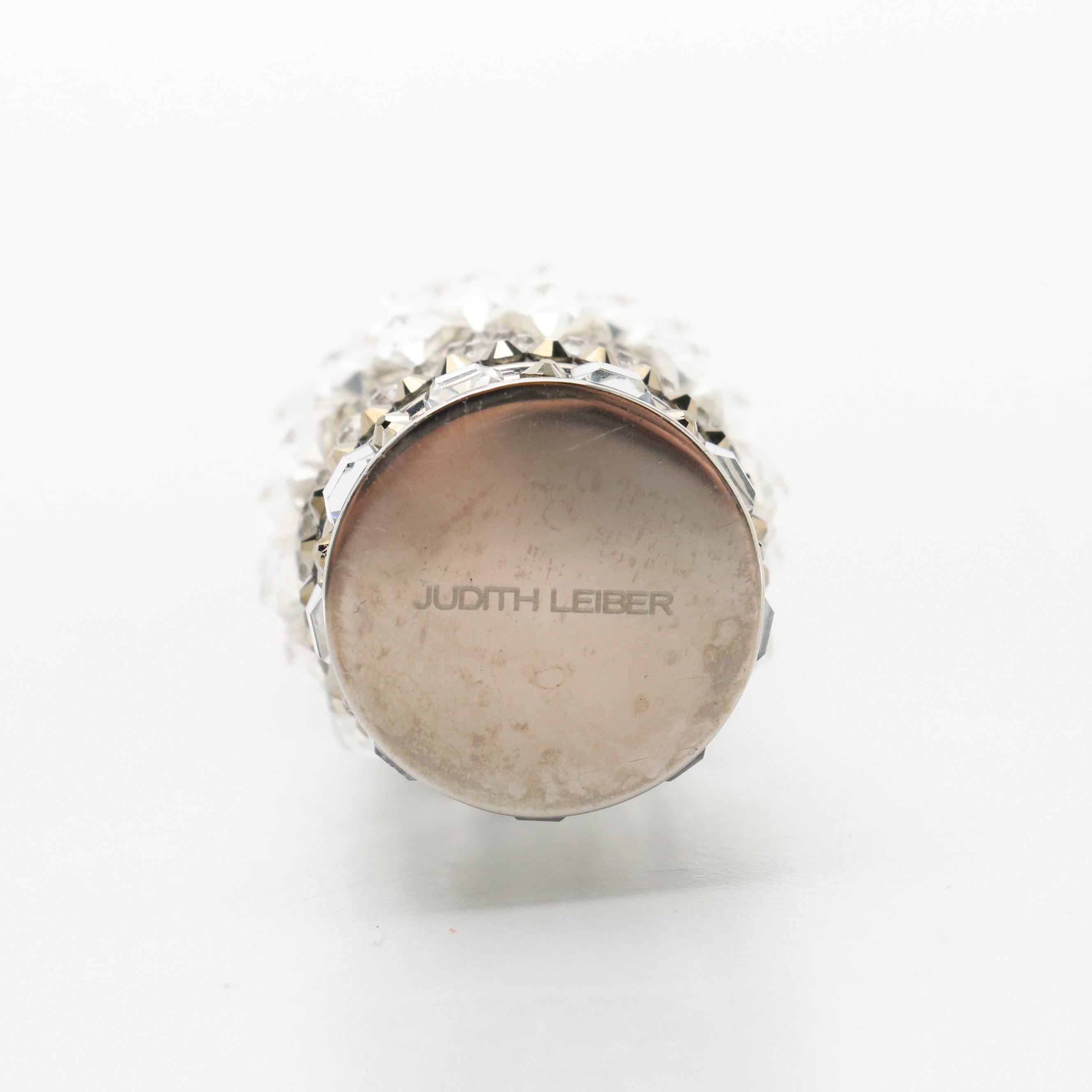 Judith Leiber Couture Crystal Lipstick Smooch Novelty Pillbox