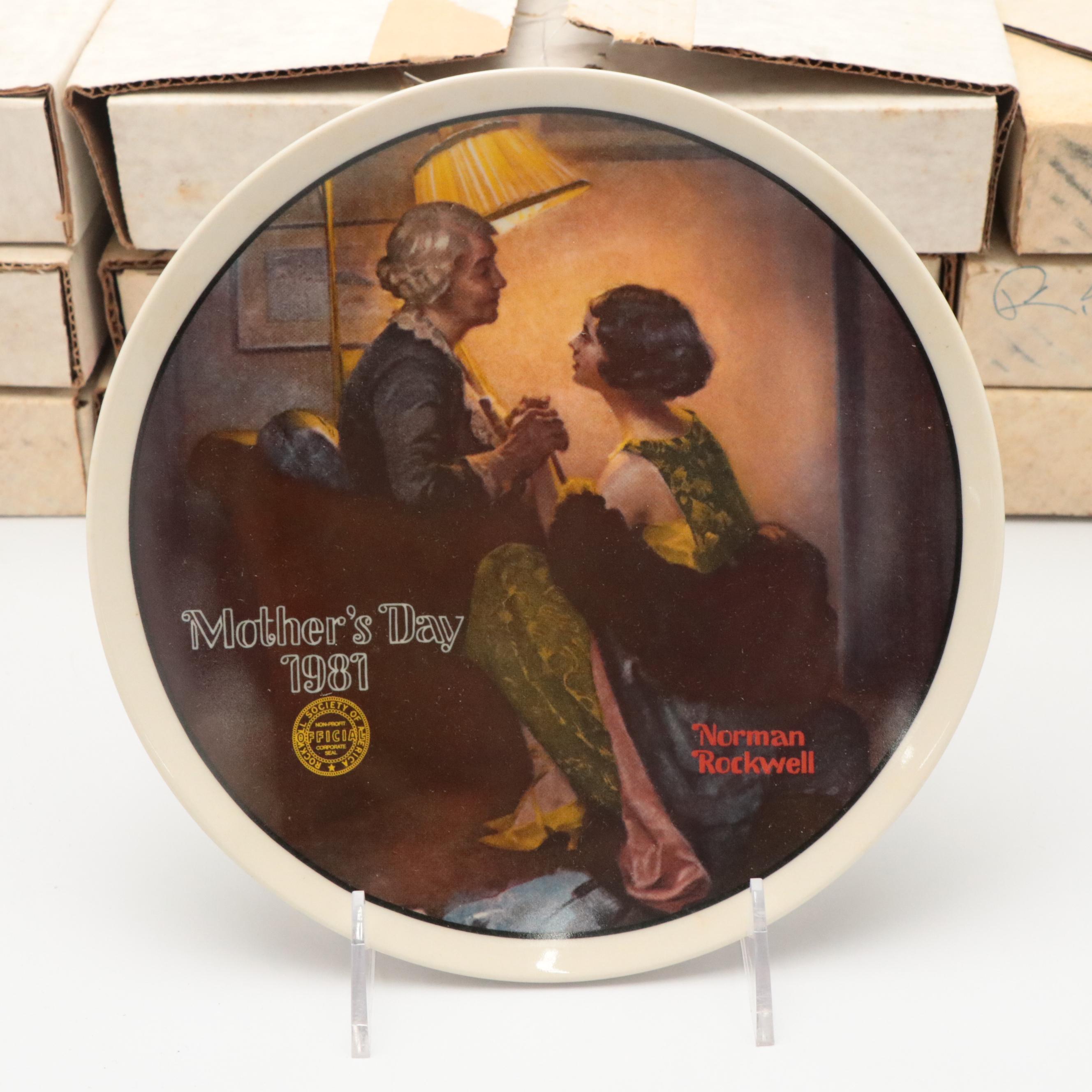 Knowles Norman Rockwell and Edna Hibel Collector Plates