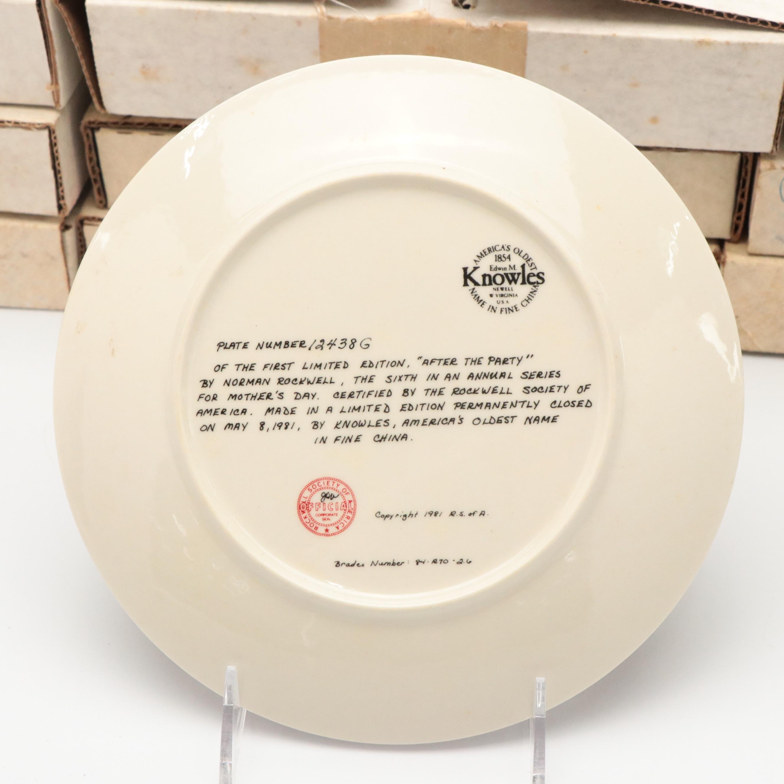 Knowles Norman Rockwell and Edna Hibel Collector Plates