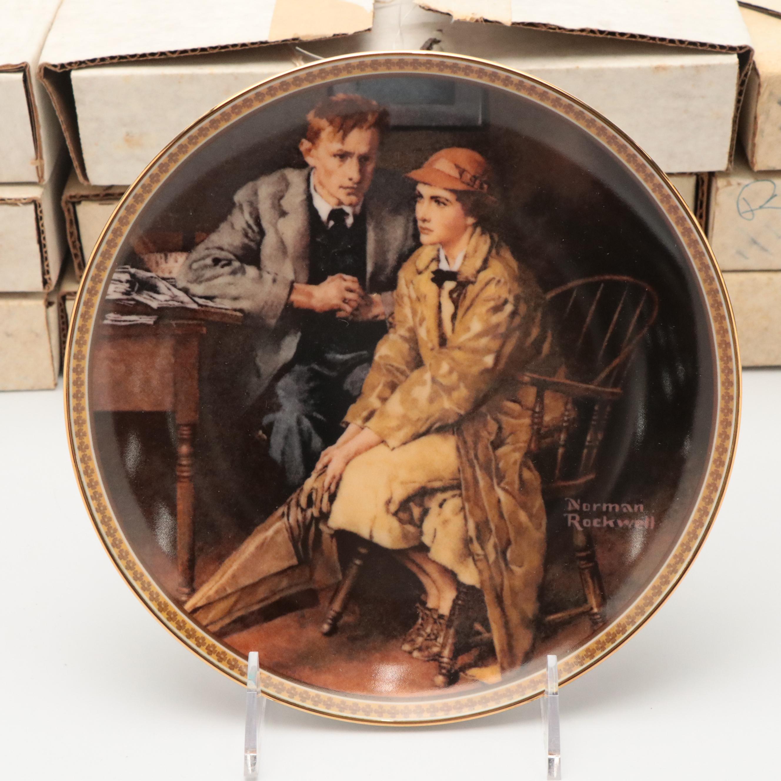 Knowles Norman Rockwell and Edna Hibel Collector Plates