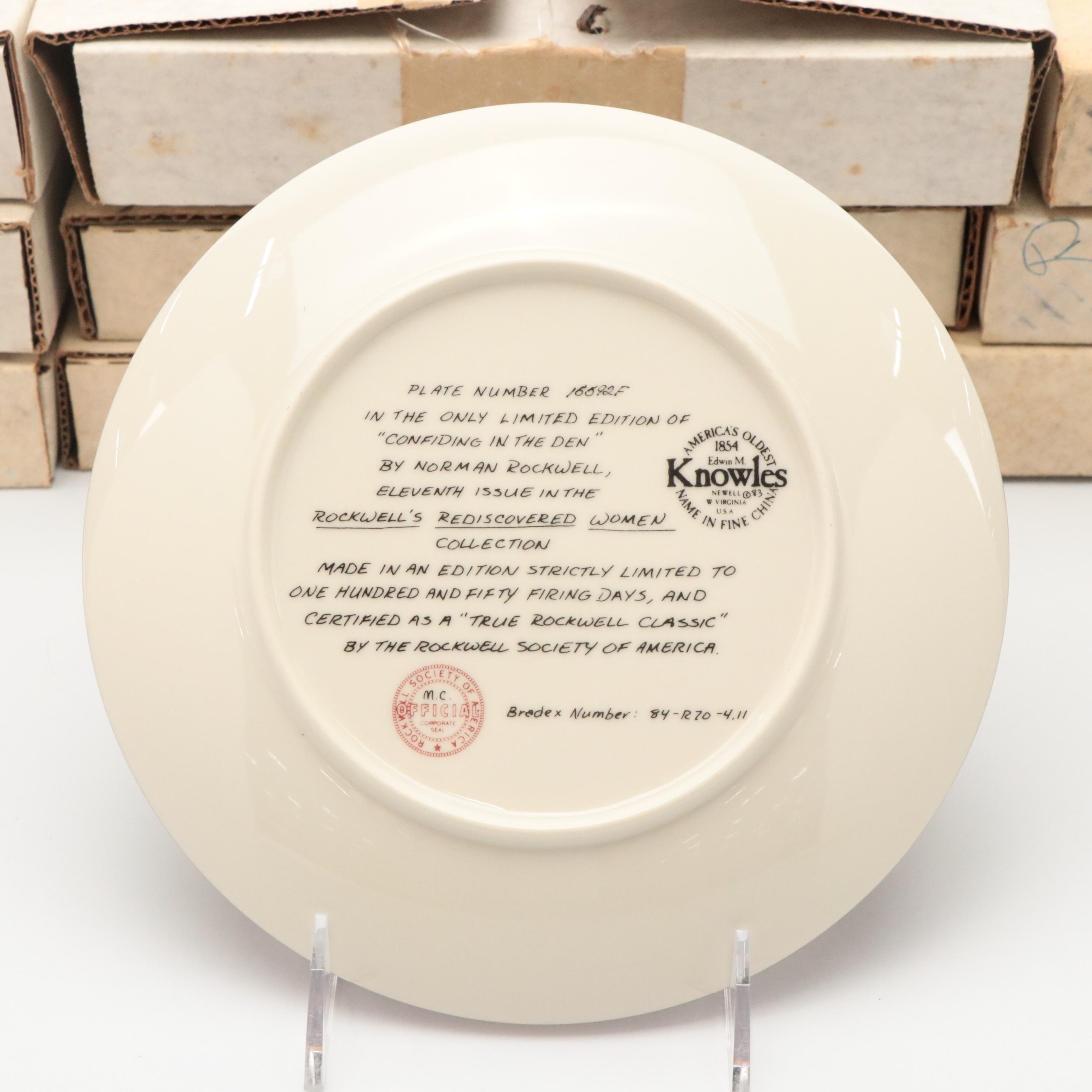 Knowles Norman Rockwell and Edna Hibel Collector Plates