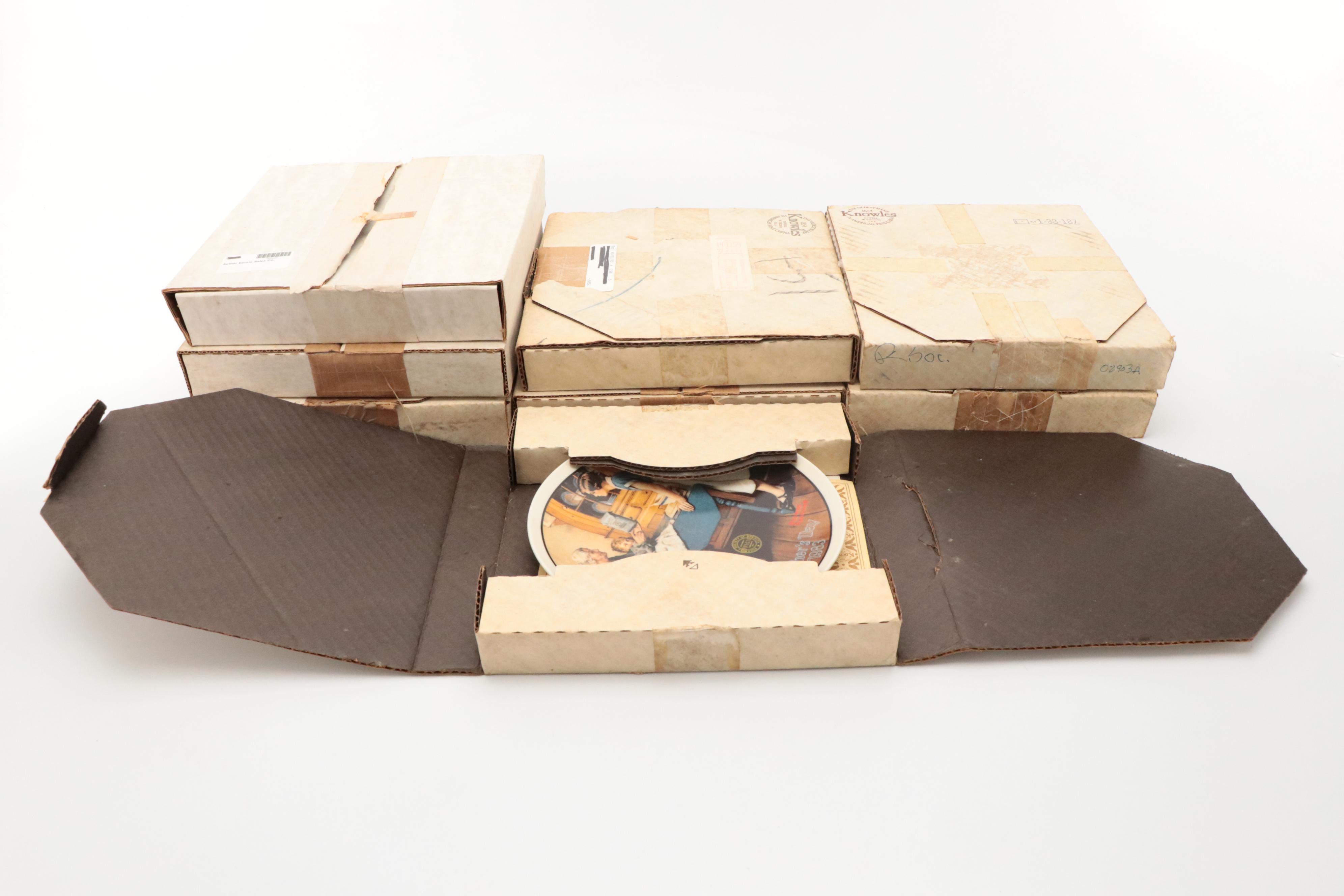 Knowles Norman Rockwell and Edna Hibel Collector Plates