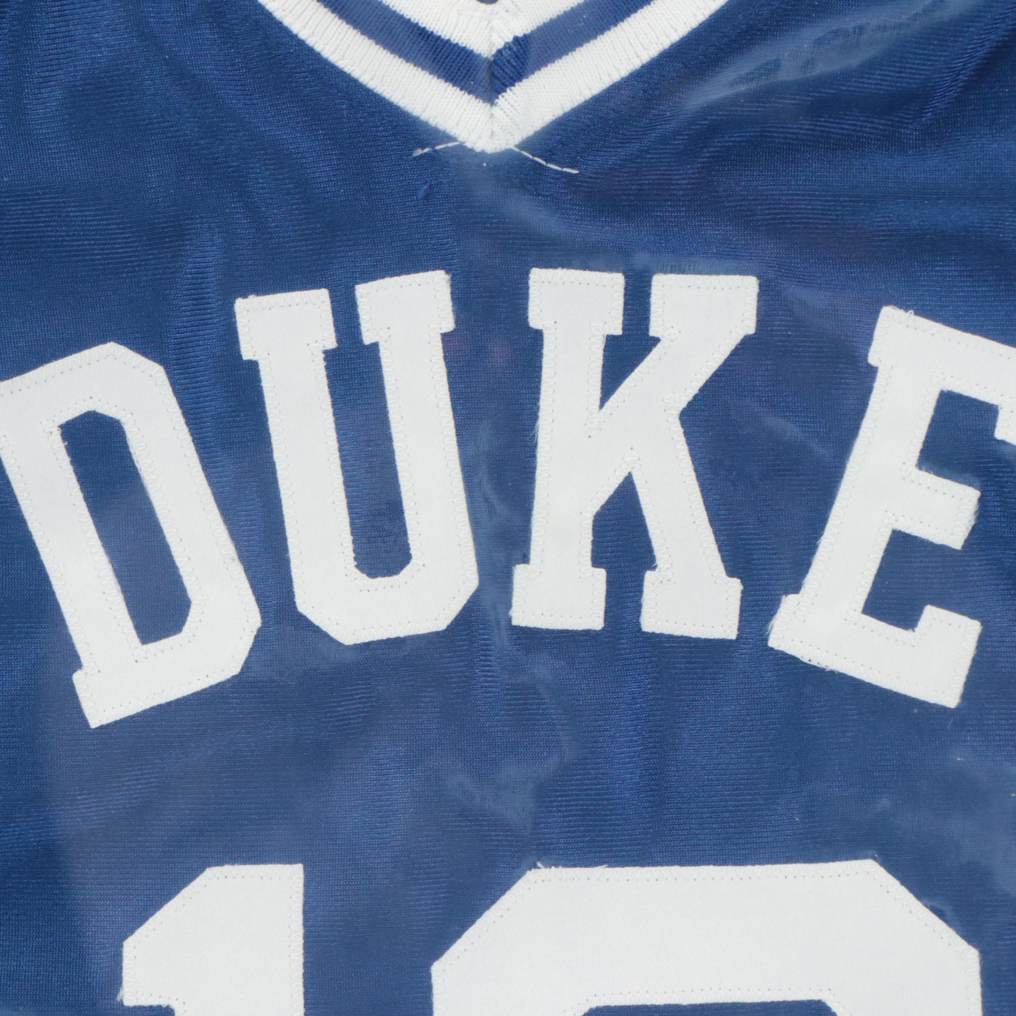 Thomas Hill Signed Duke University Basketball Jersey with Display