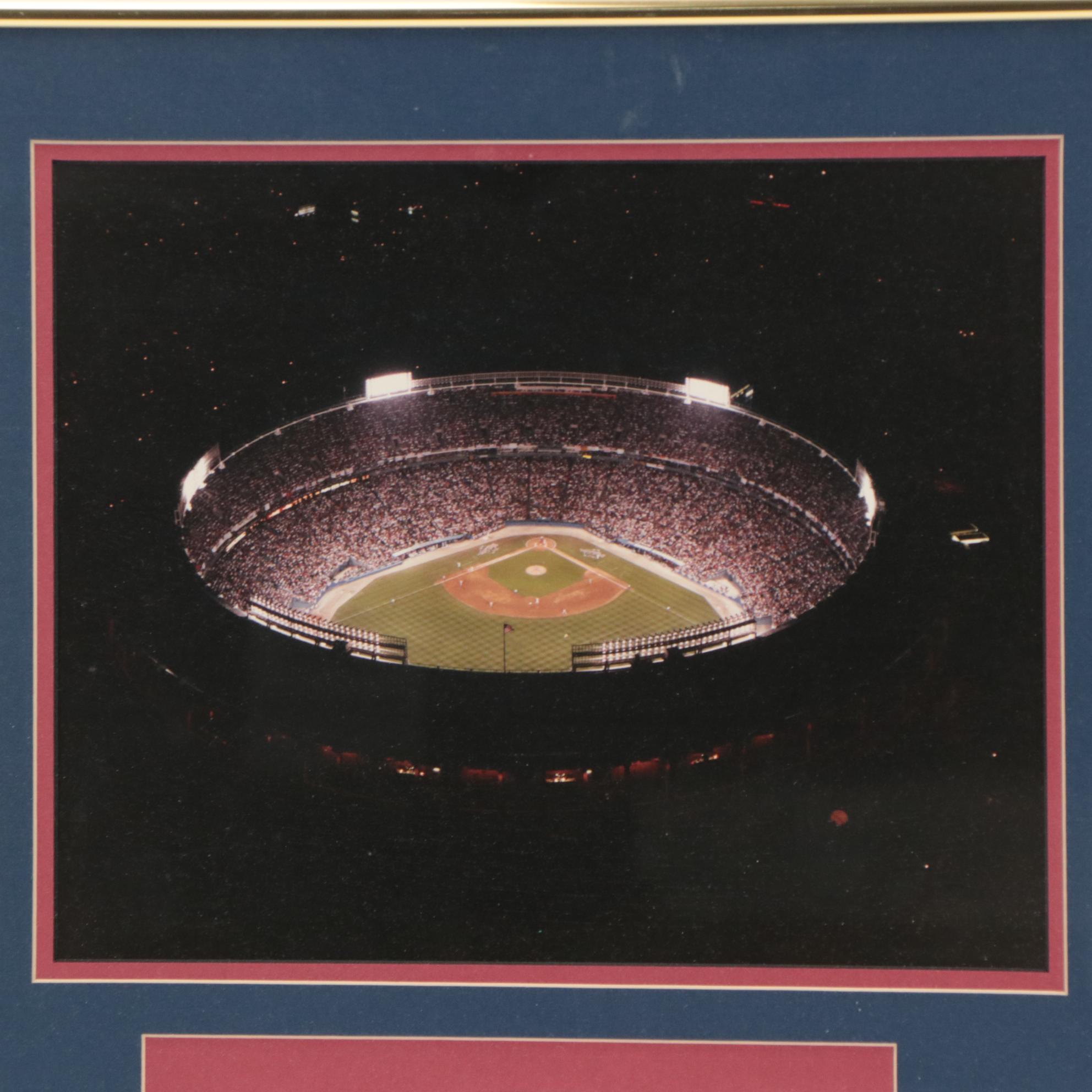 Terry Pendleton Signed World Series & NLCS Tickets with Atlanta Braves Display