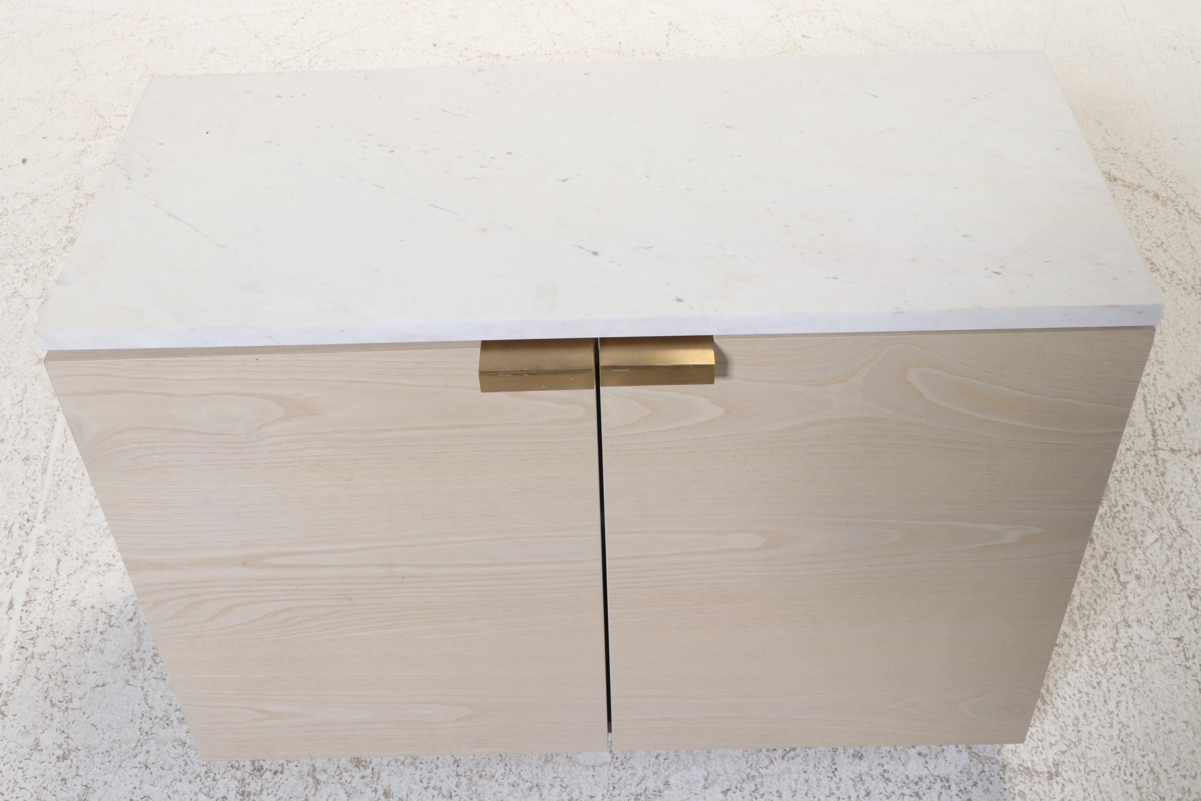 West Elm "Delphine" Marble Top Entryway Cabinet in Feather Gray Finish