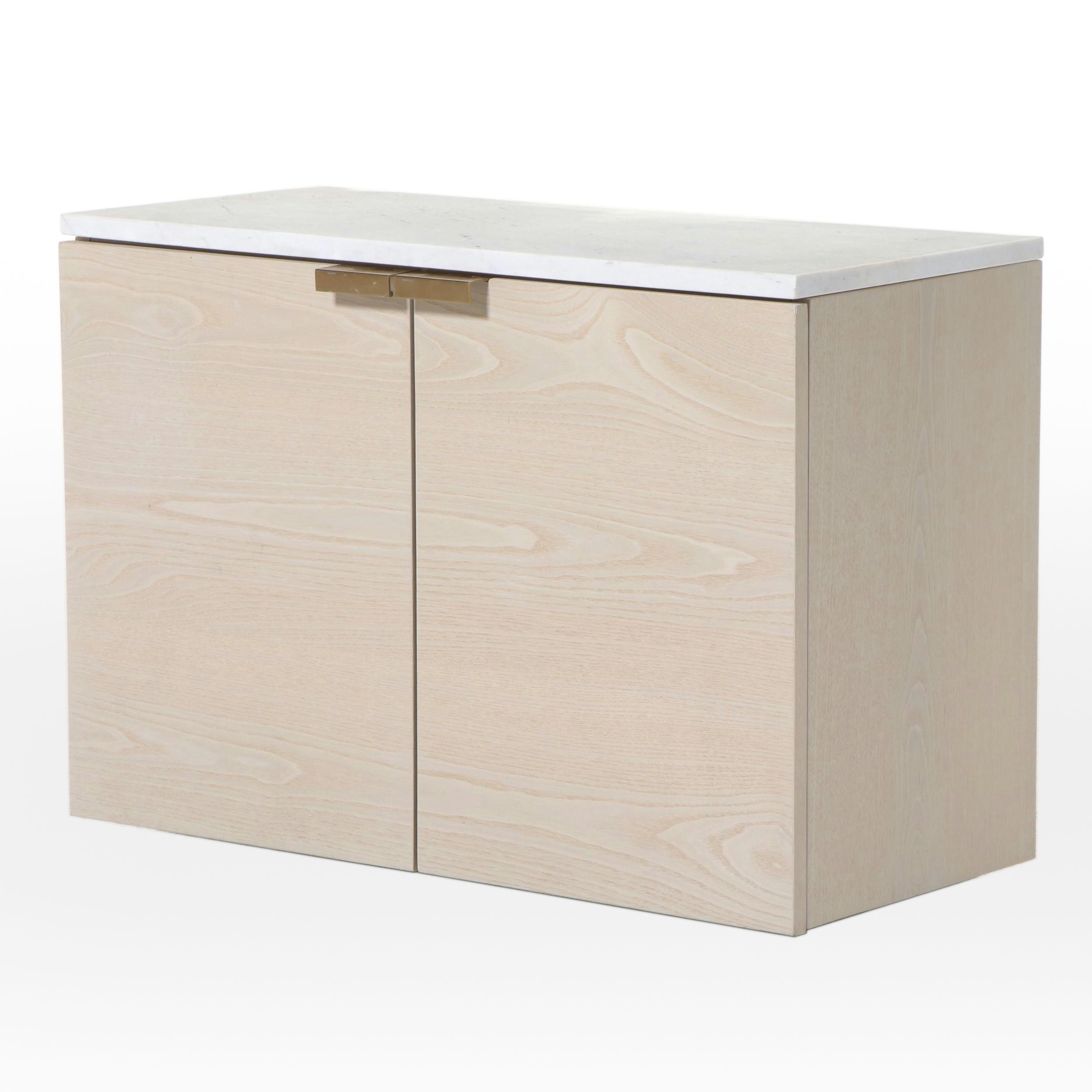 West Elm "Delphine" Marble Top Entryway Cabinet in Feather Gray Finish