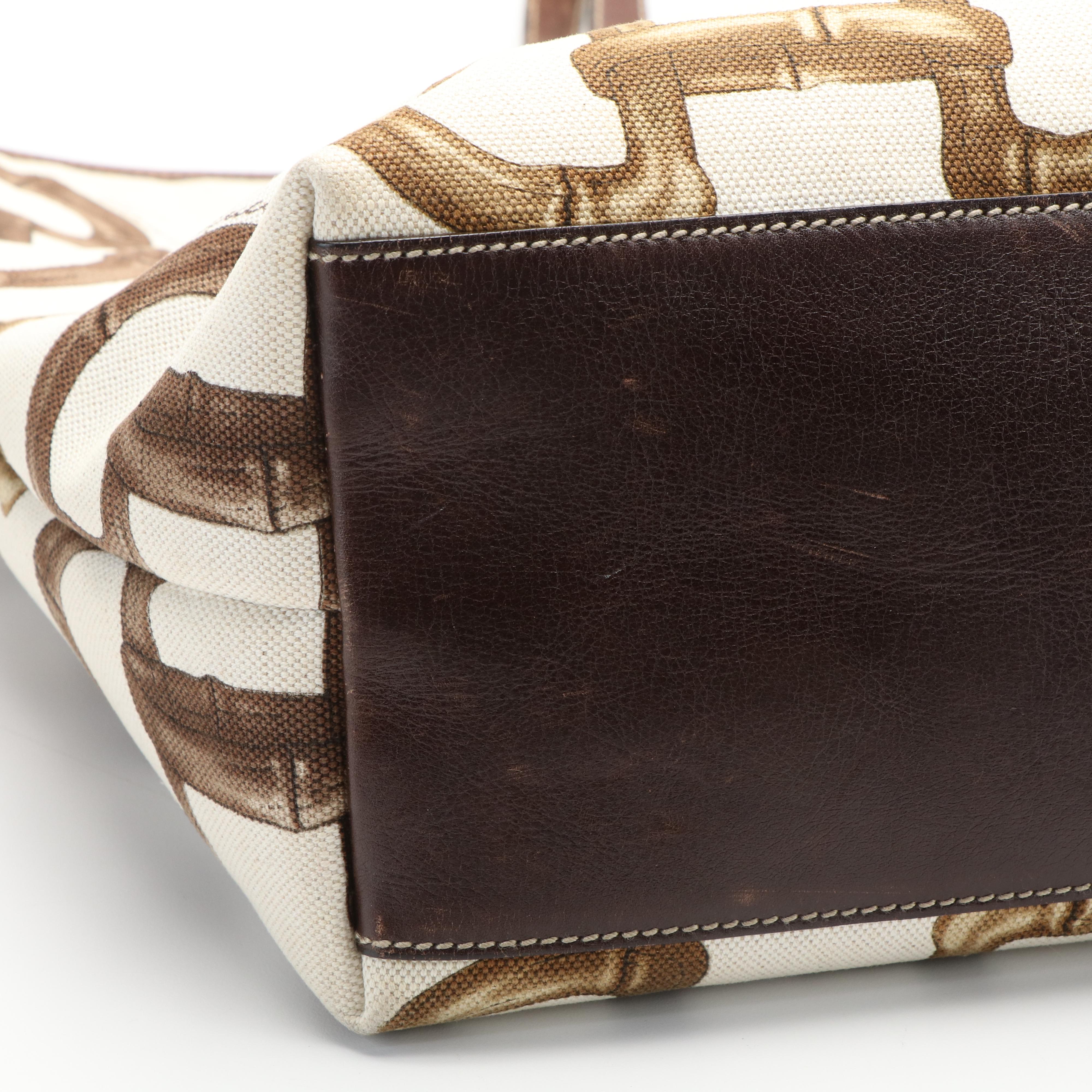 Gucci Horsebit Tote Bag in Canvas and Leather