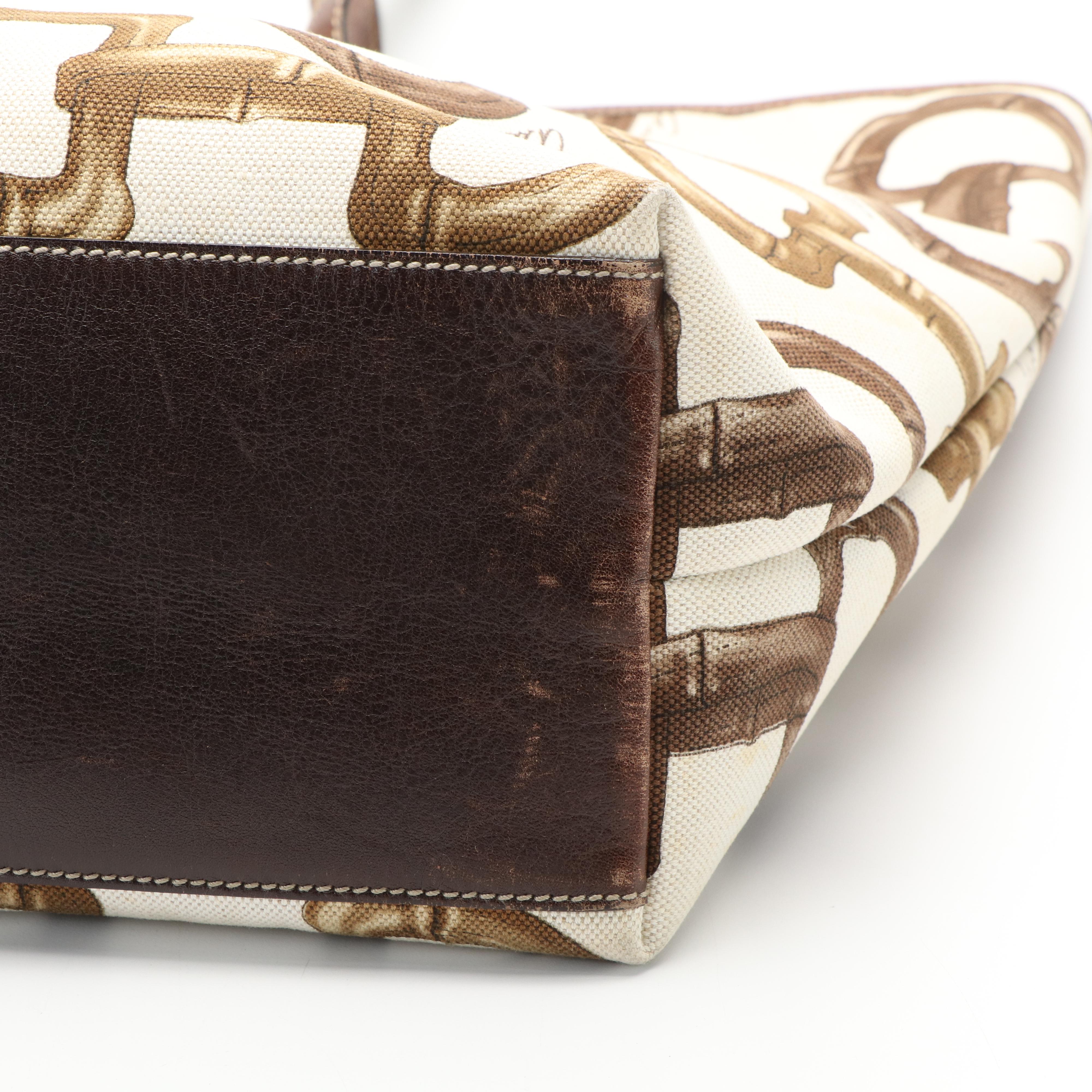 Gucci Horsebit Tote Bag in Canvas and Leather