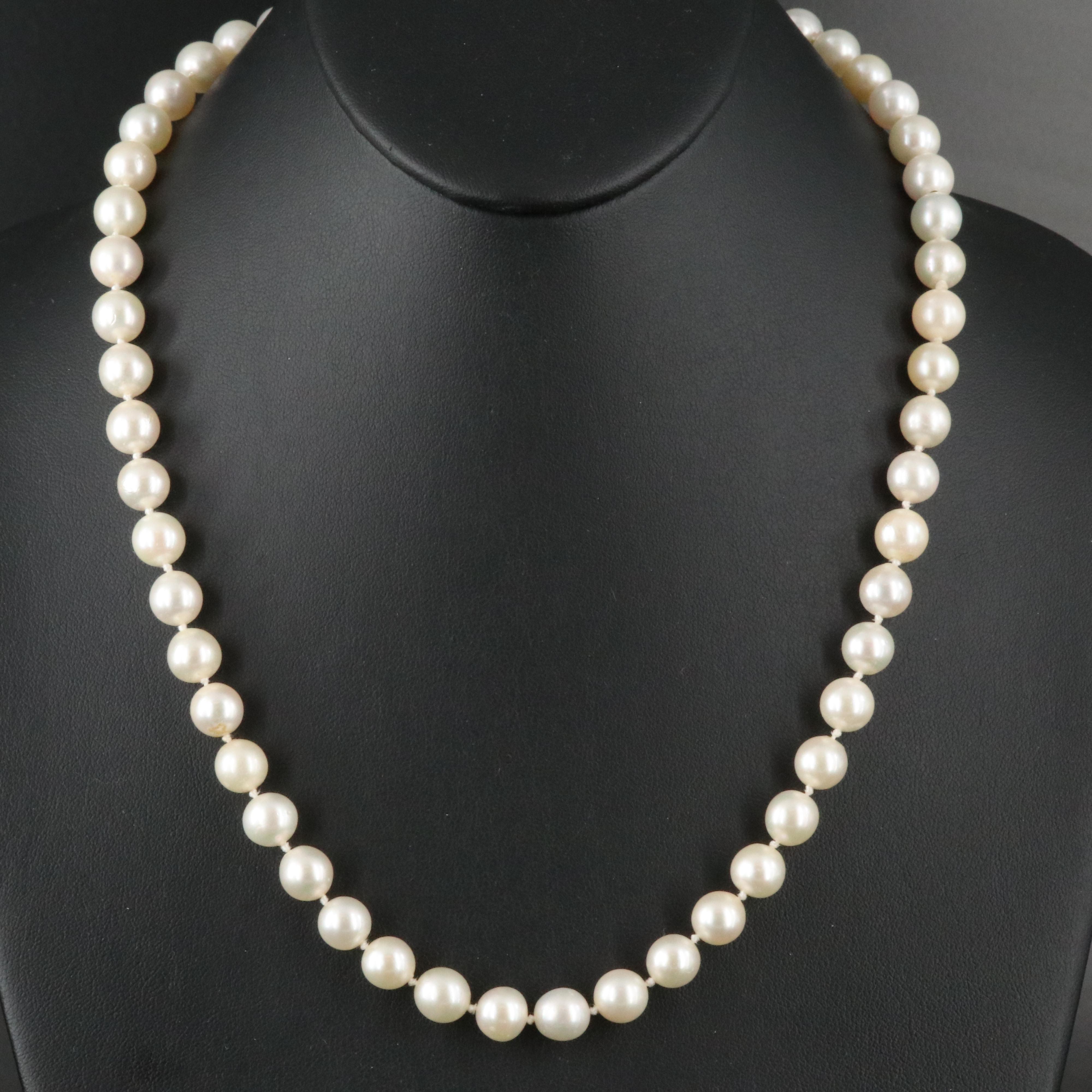 Antique Pearl Necklace with Hidden Clasp