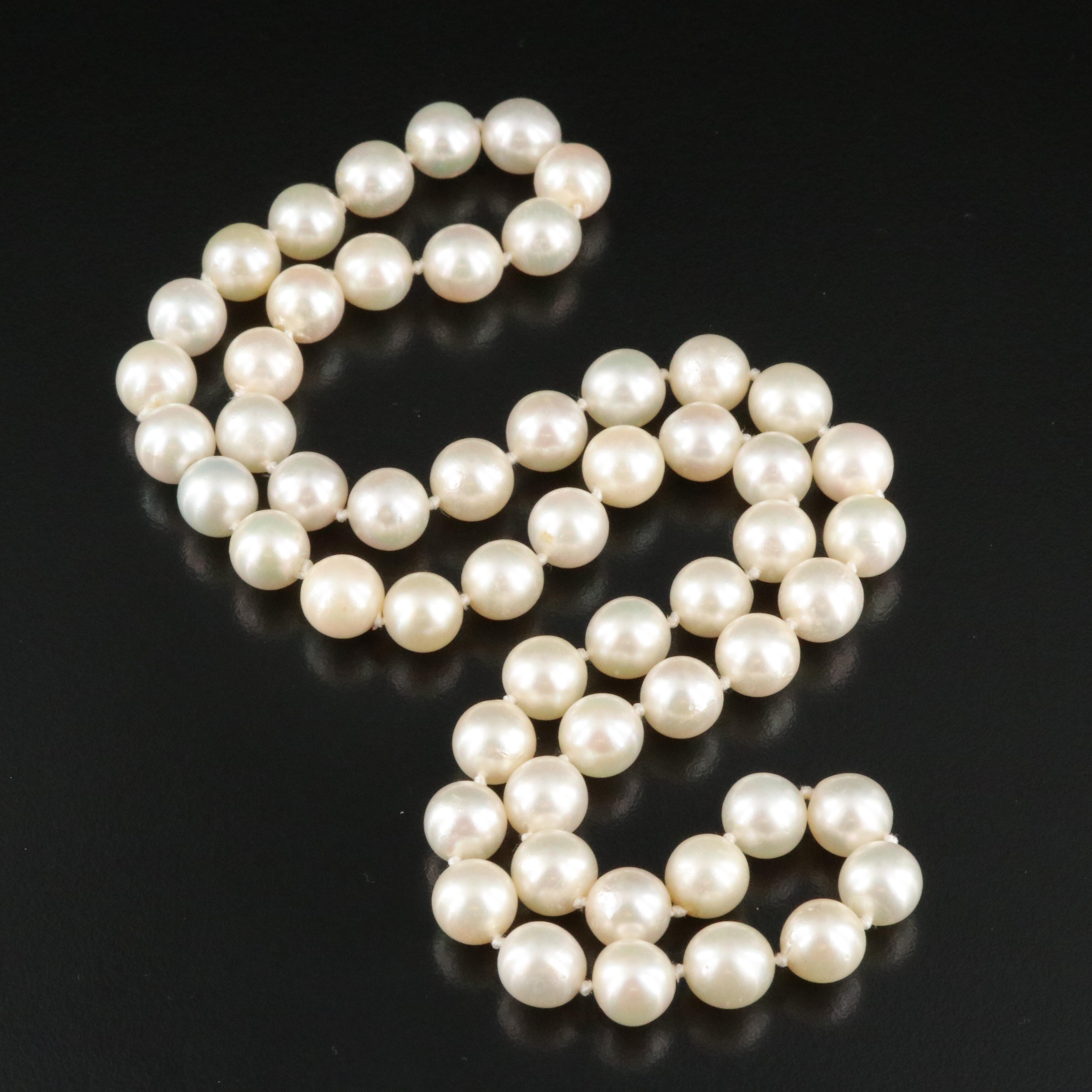 Antique Pearl Necklace with Hidden Clasp