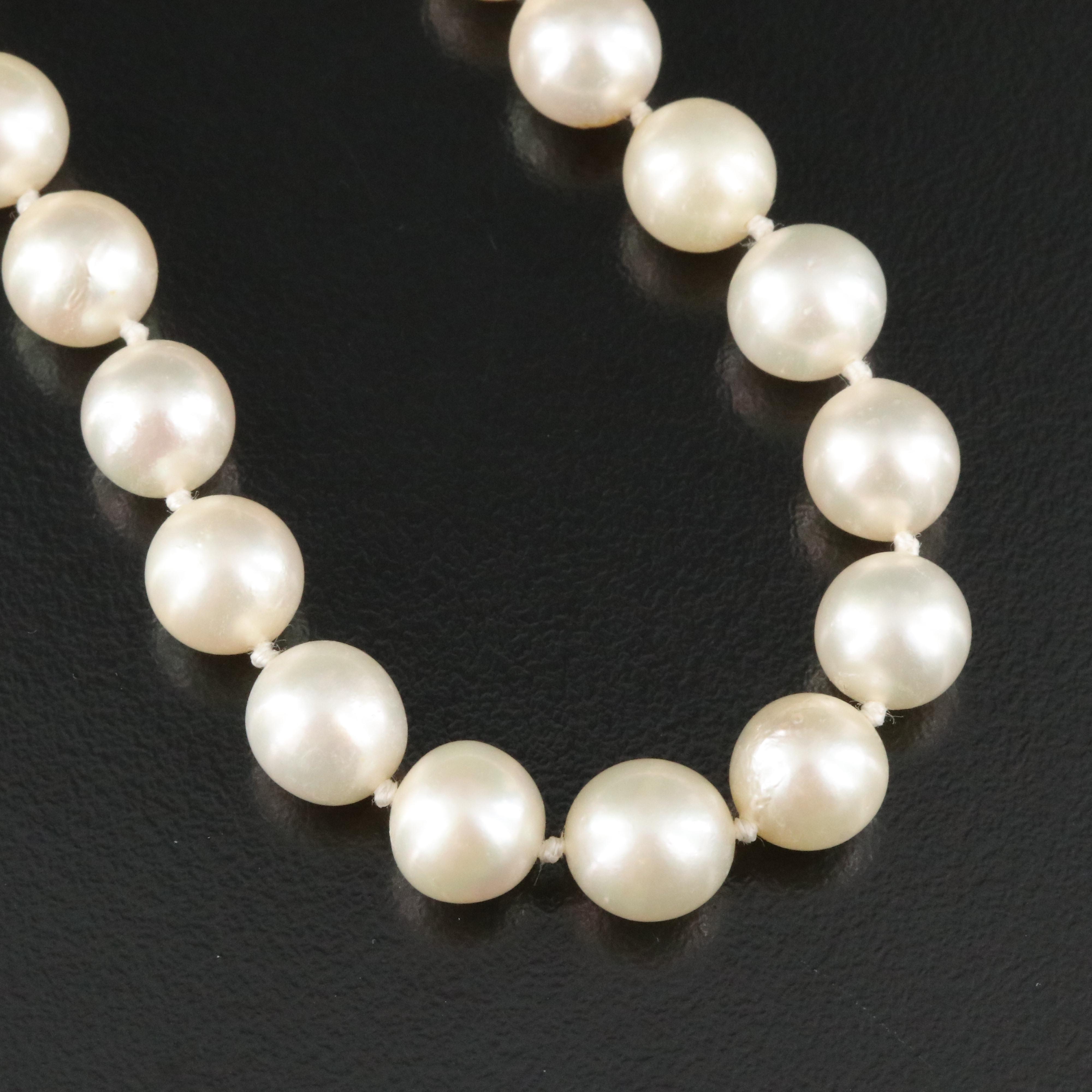 Antique Pearl Necklace with Hidden Clasp