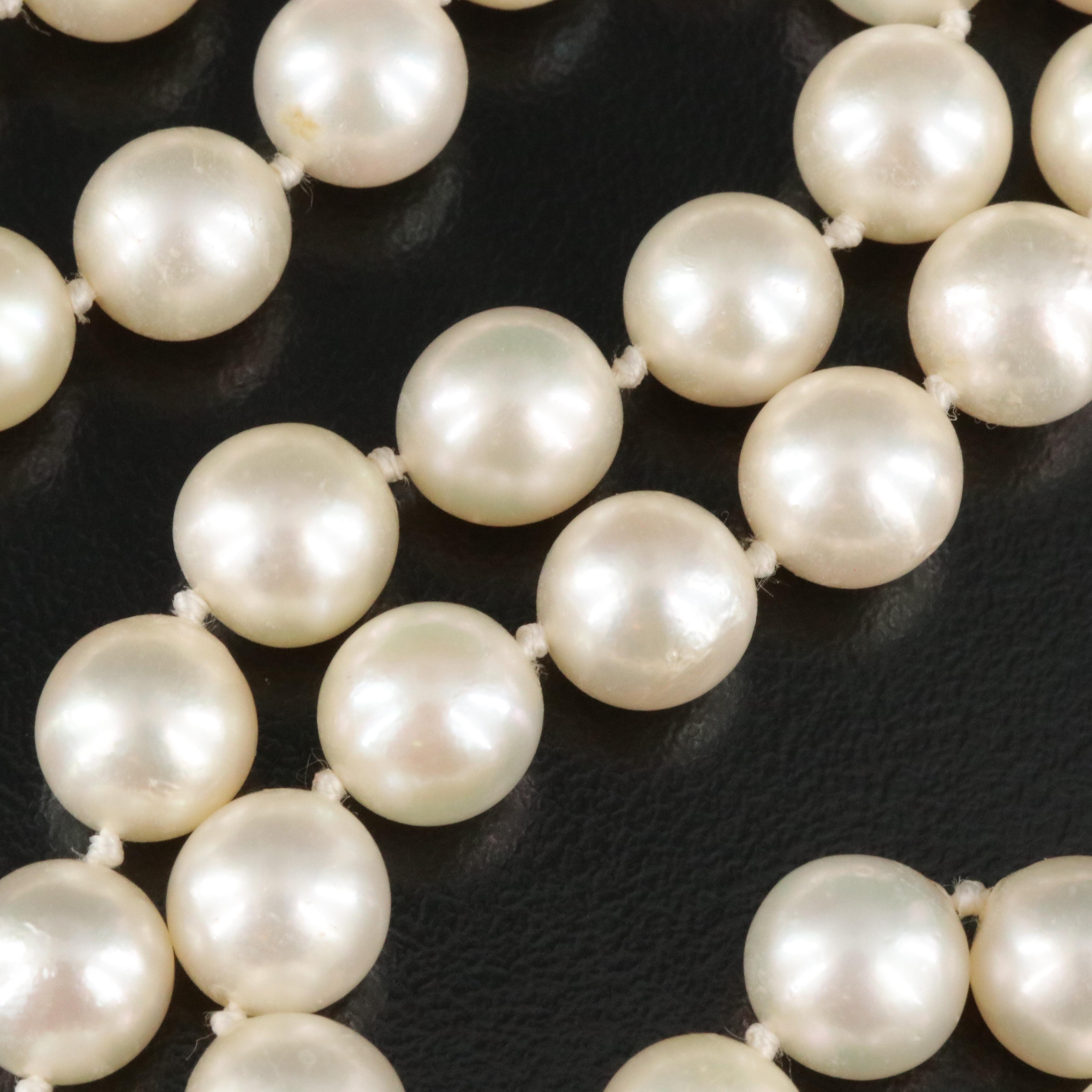 Antique Pearl Necklace with Hidden Clasp