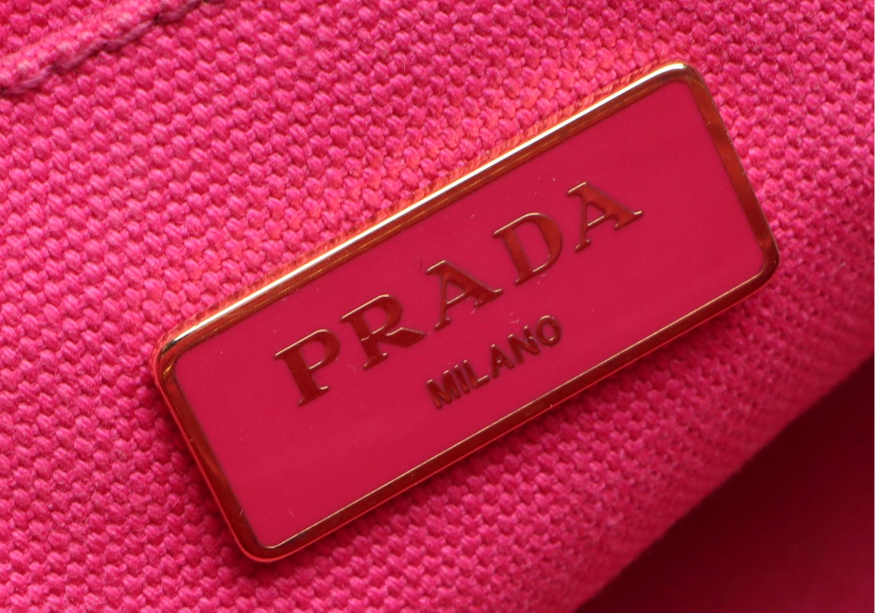 Prada Canapa Logo Small Tote Bag in Pink Canvas