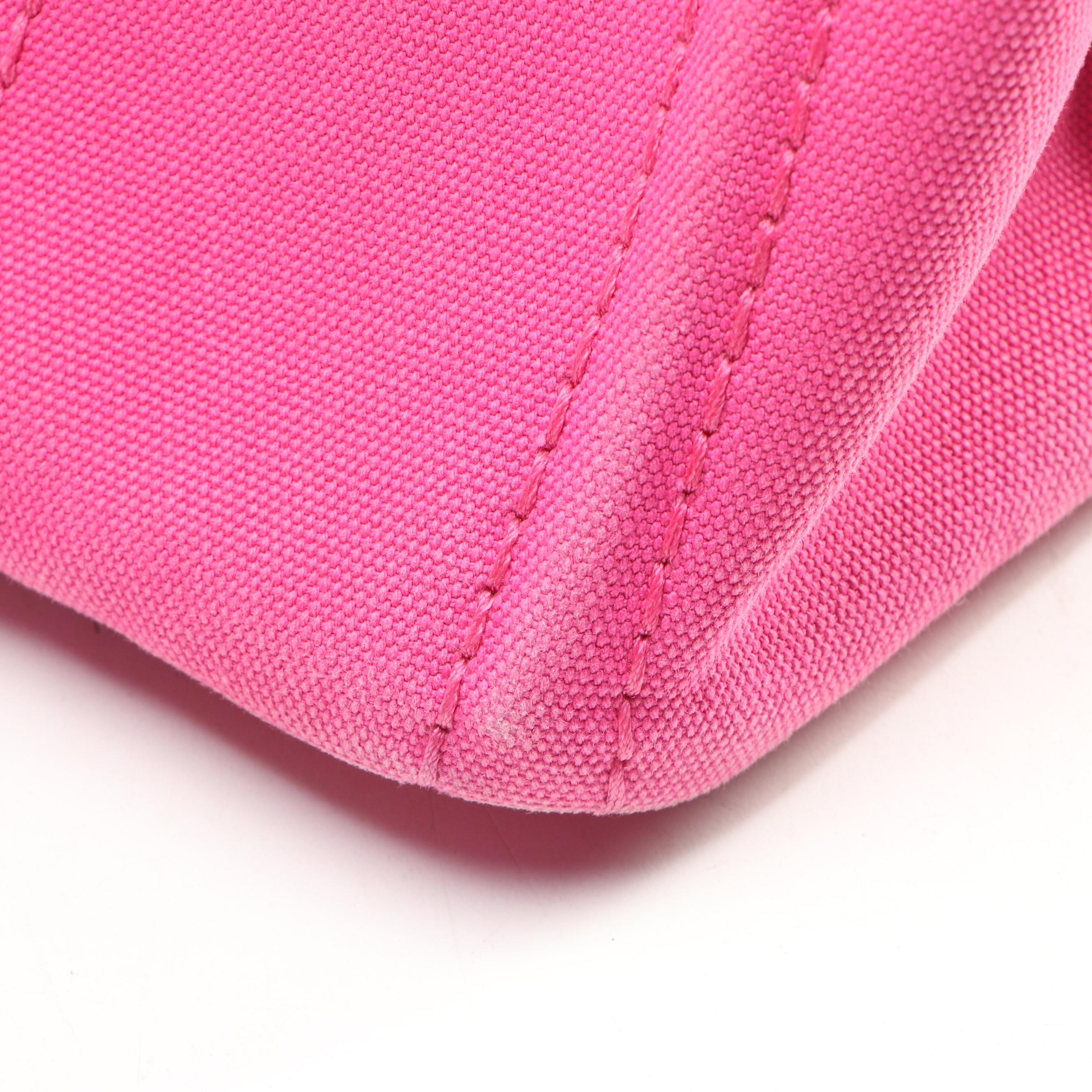 Prada Canapa Logo Small Tote Bag in Pink Canvas