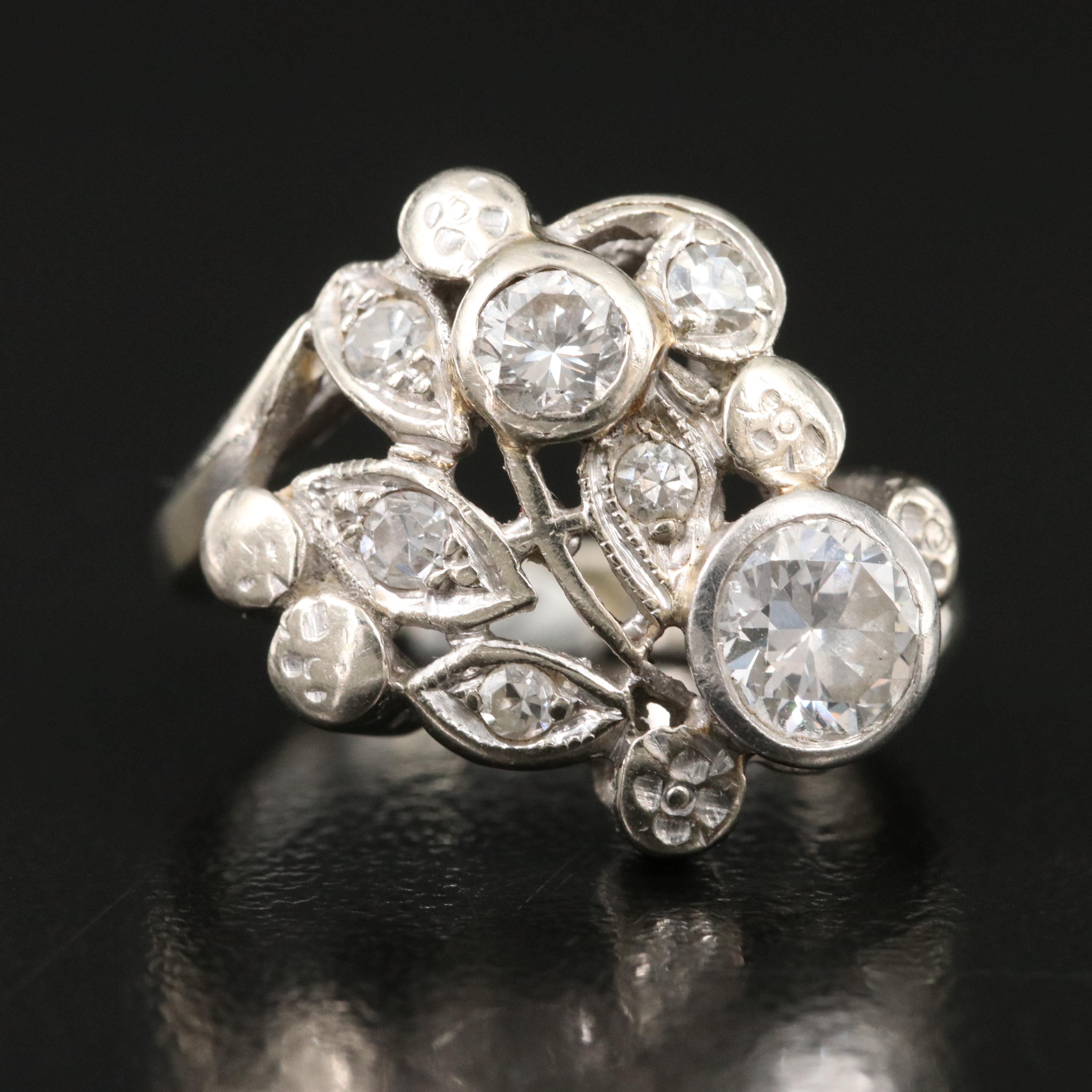 Vintage 14K 0.86 CTW Diamond Ring