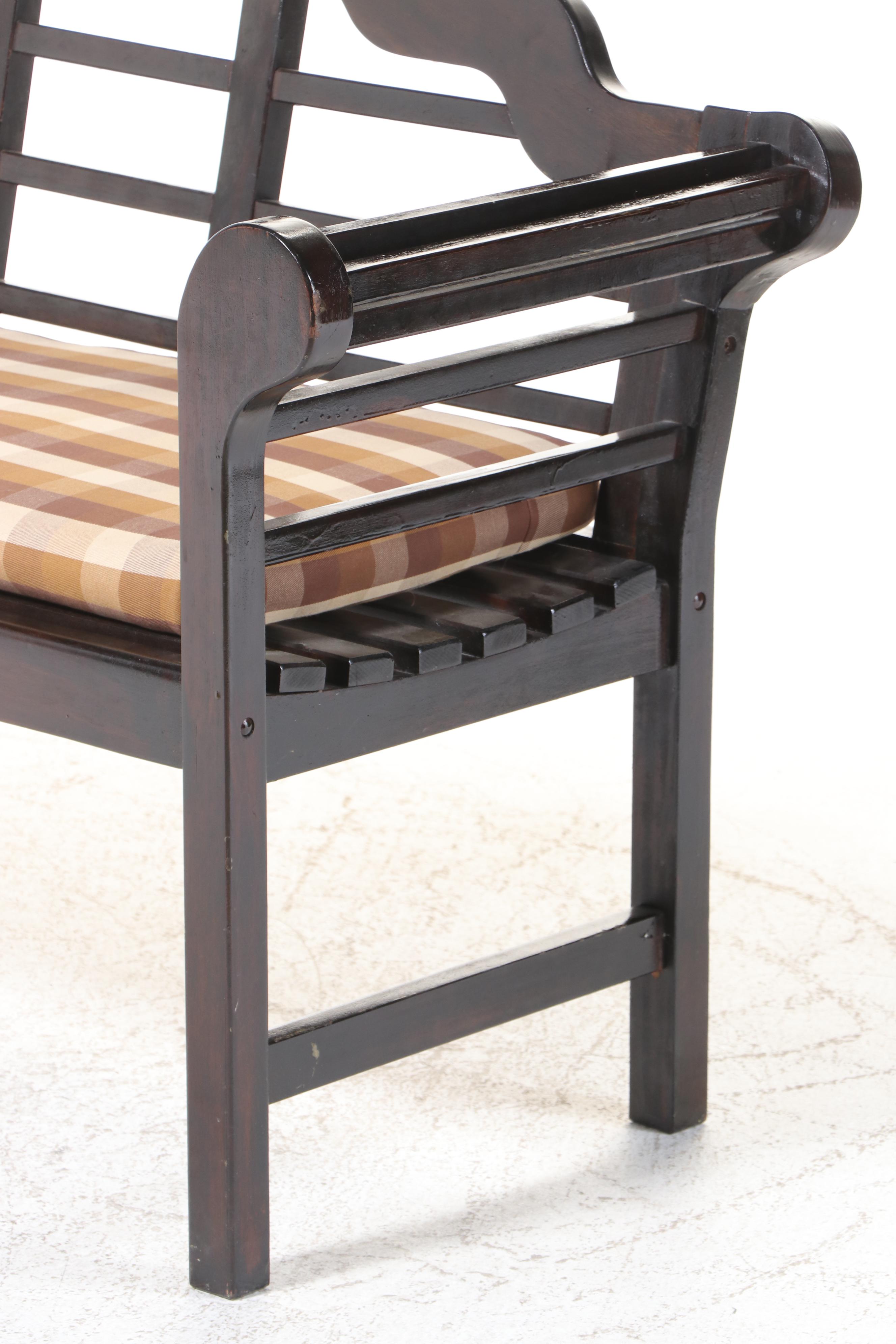 Slatted Hardwood Garden Bench, After a Design by Sir Edwin Lutyens