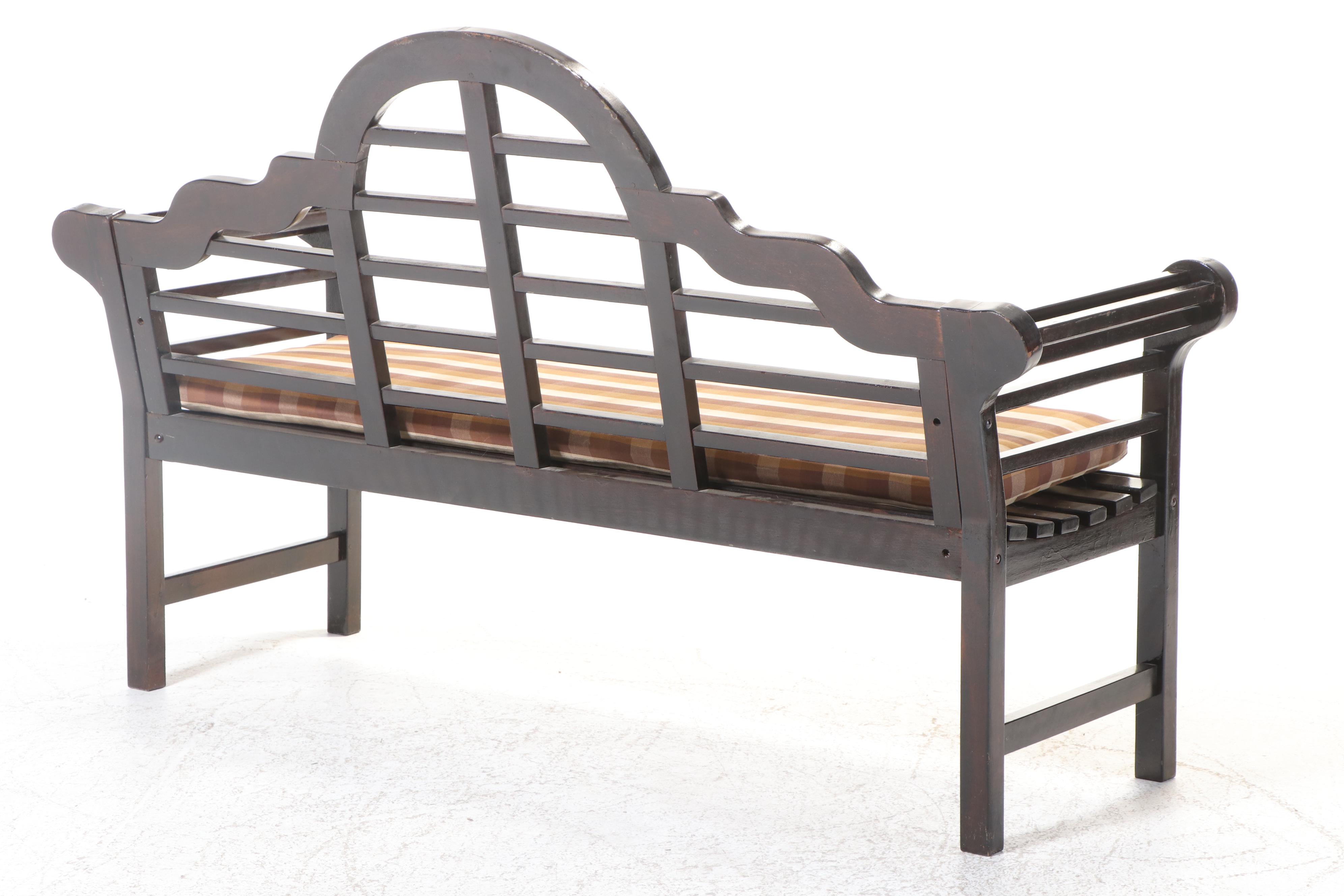 Slatted Hardwood Garden Bench, After a Design by Sir Edwin Lutyens
