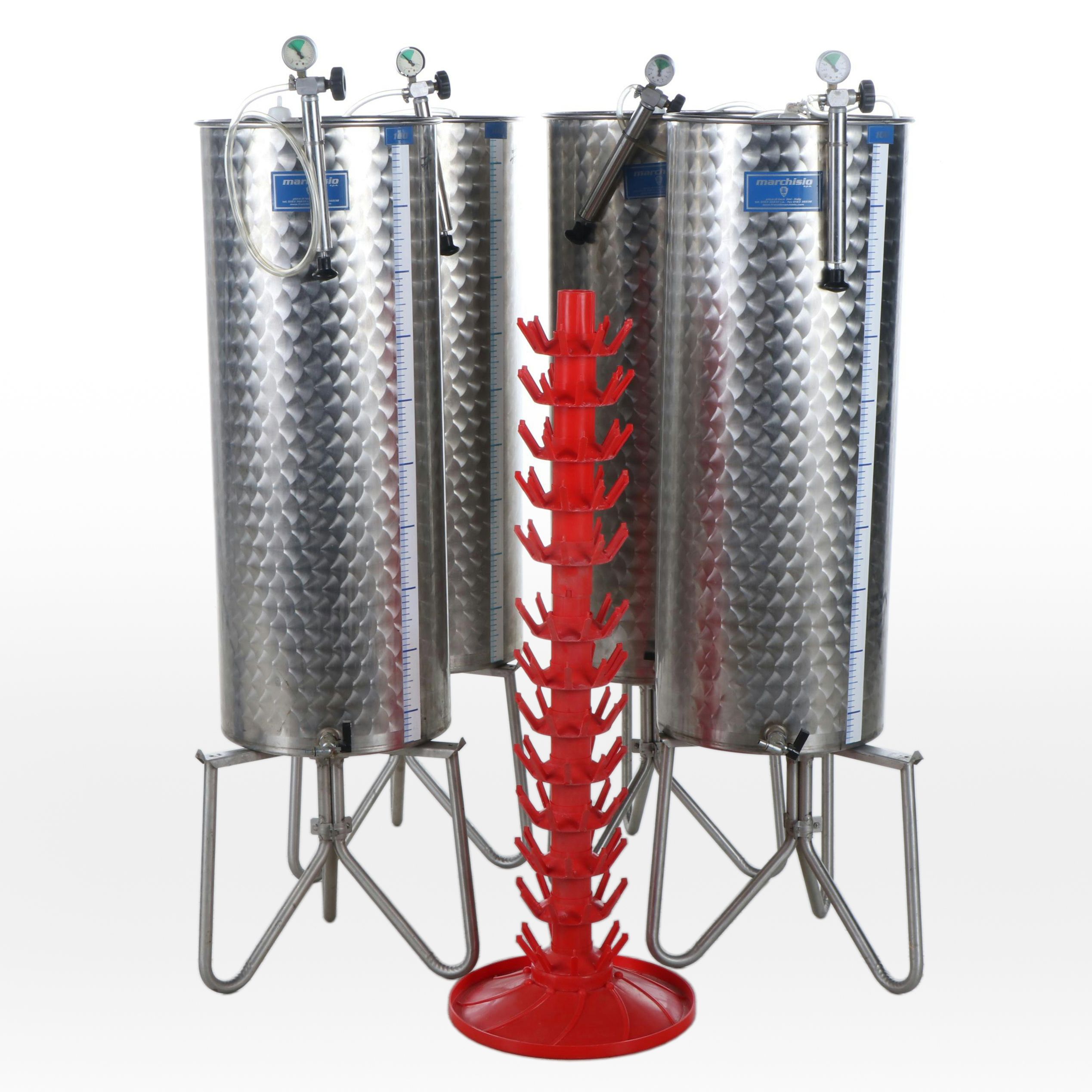 Marchisio Variable Capacity Stainless Steel Wine Tanks with Bottle Rack