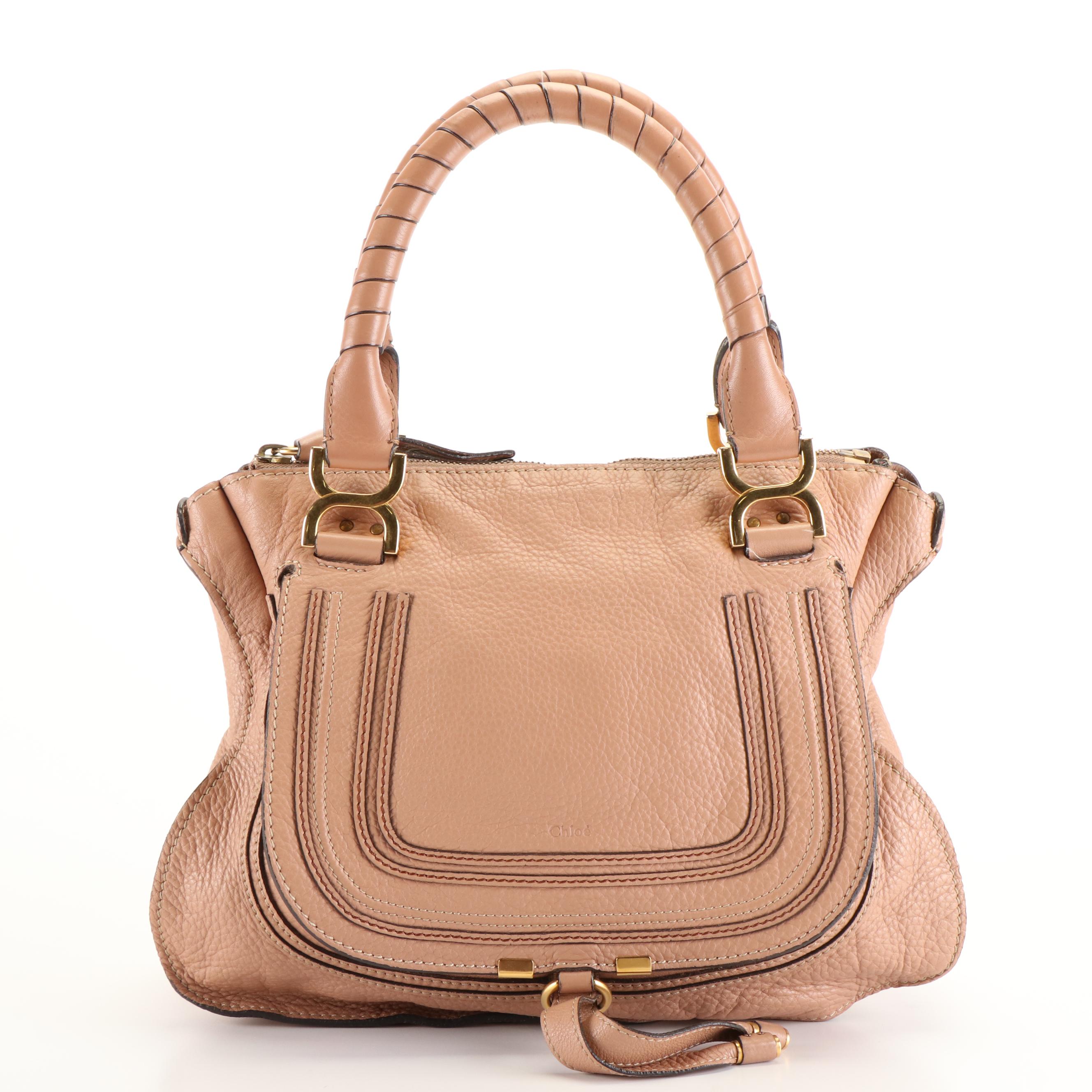 Chloé Marcie Saddle Stitched Leather Handbag