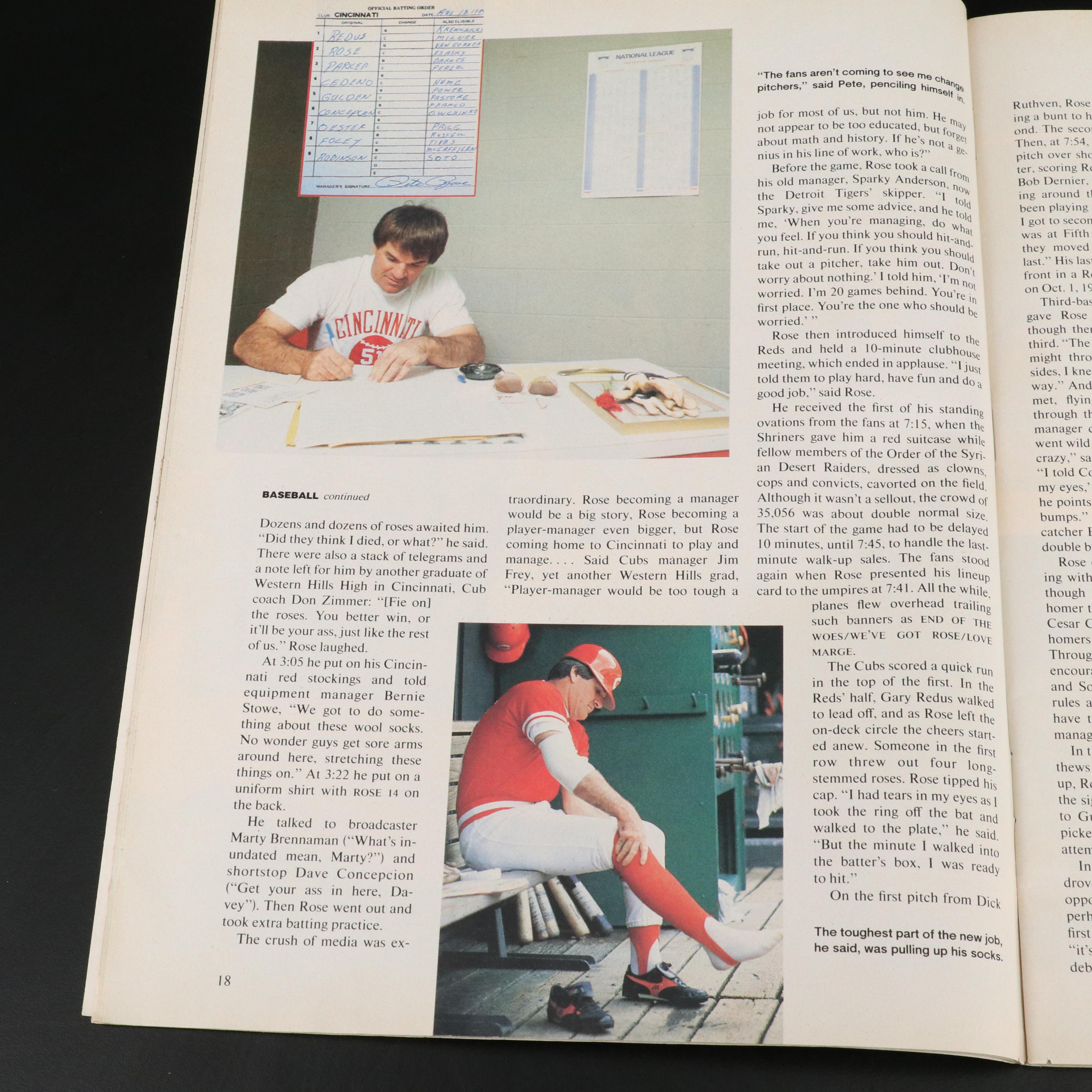 Pete Rose Signed "Sports Illustrated" Cincinnati Reds Baseball Magazine, PSA