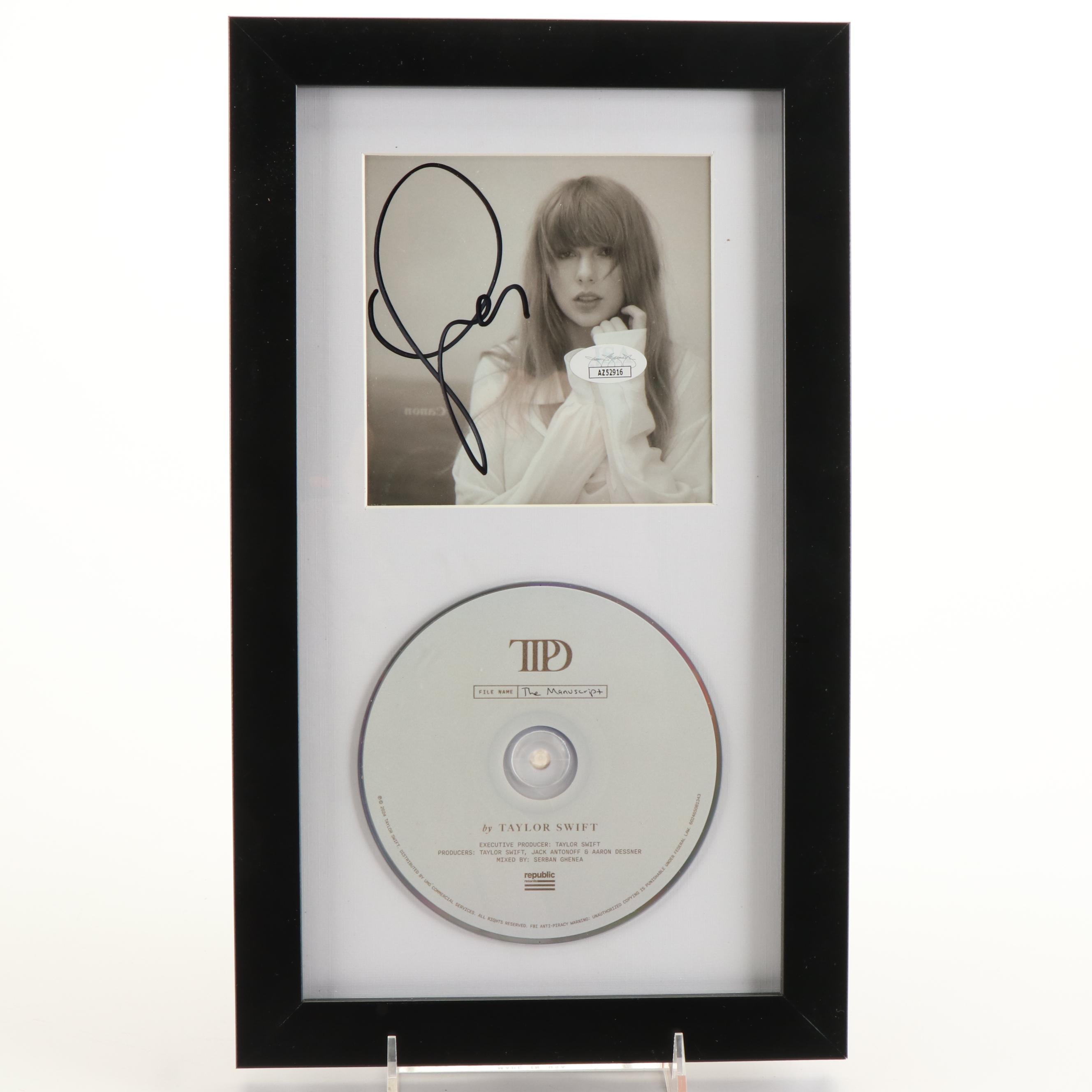 Taylor Swift Signed "The Tortured Poets Department" CD Card in Frame, JSA
