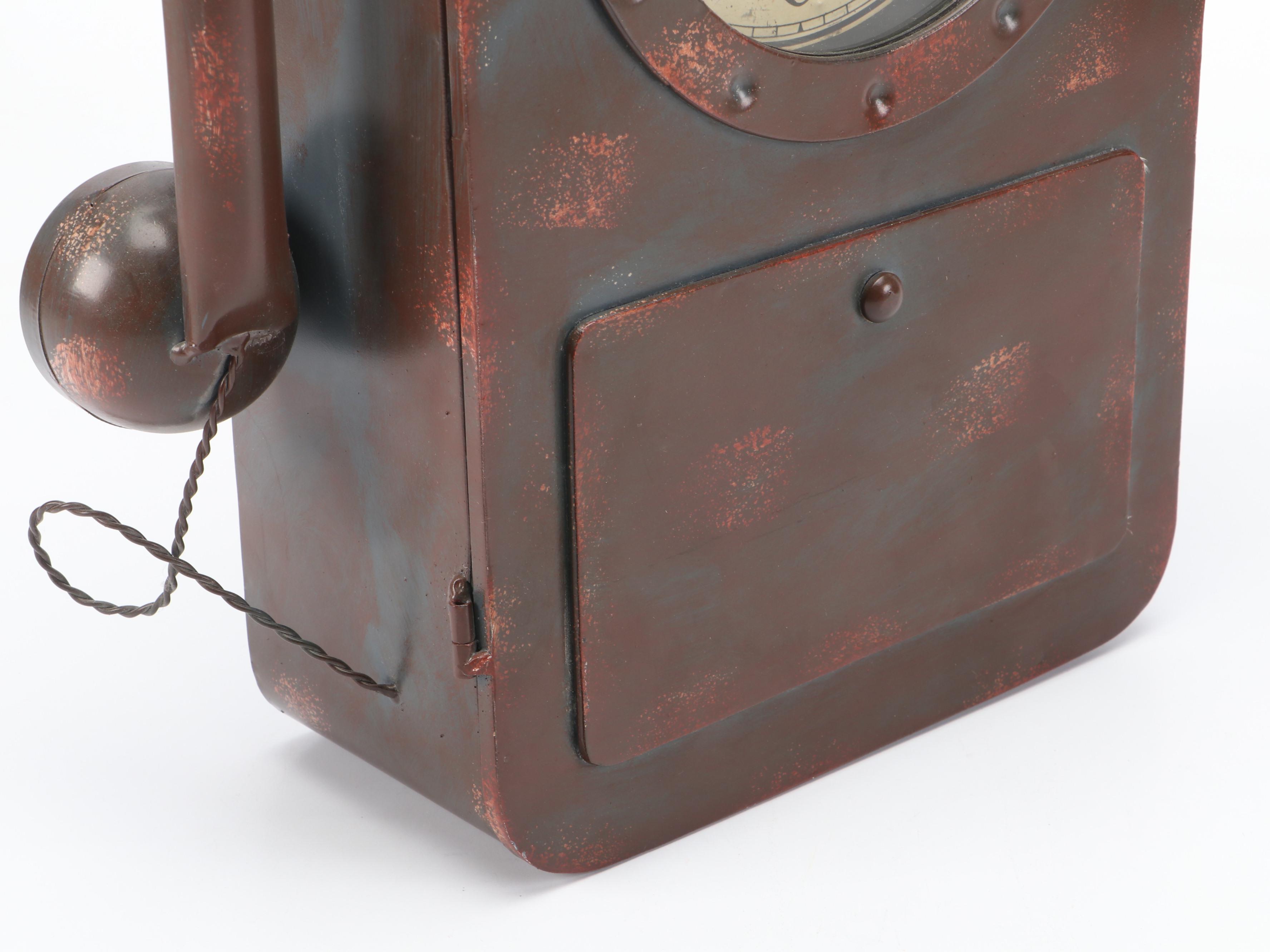 Retro Henri Dupont Decorative Metal Wall Clock With Handset